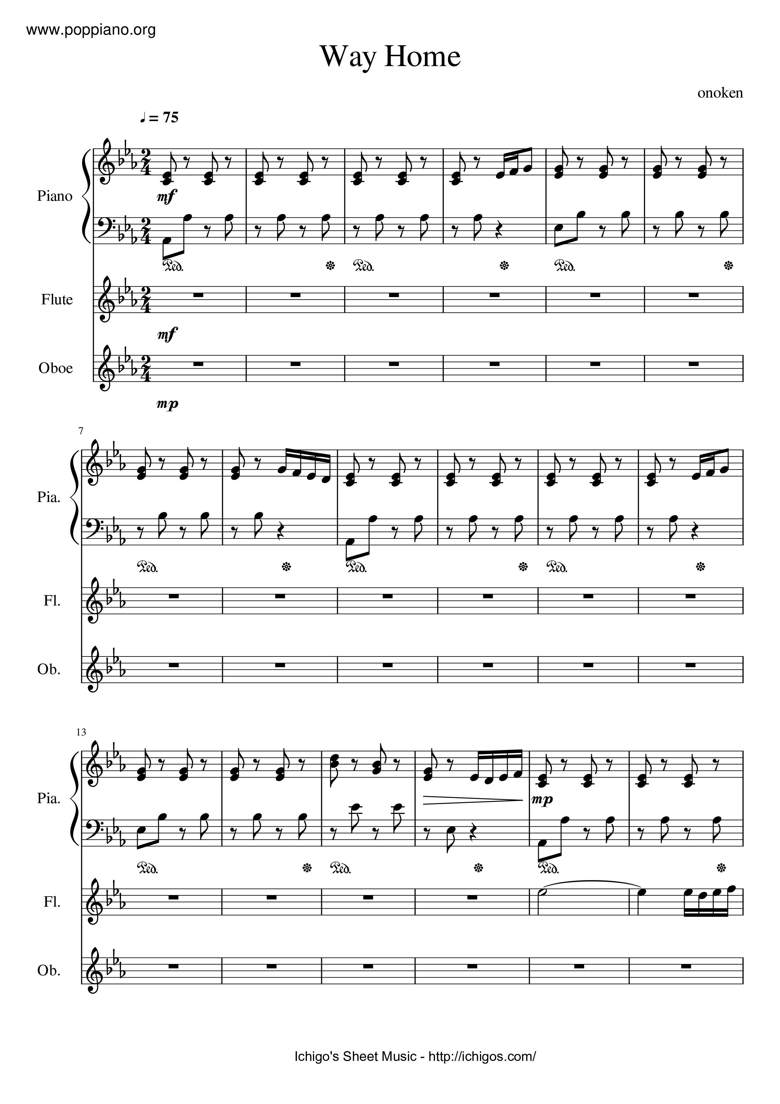 Accel World Way Home Sheet Music Pdf Free Score Download