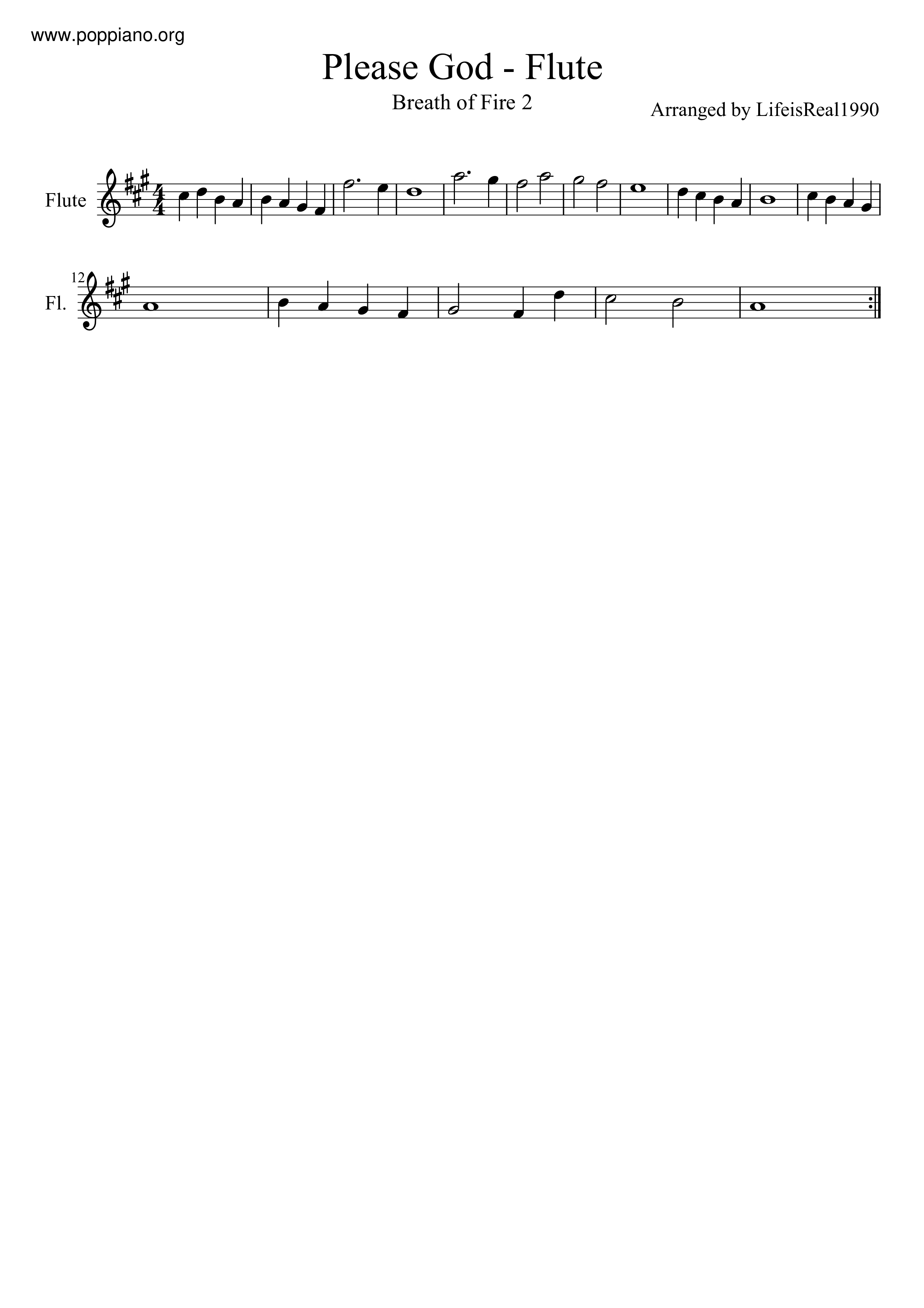 Please God- Flute Version琴譜