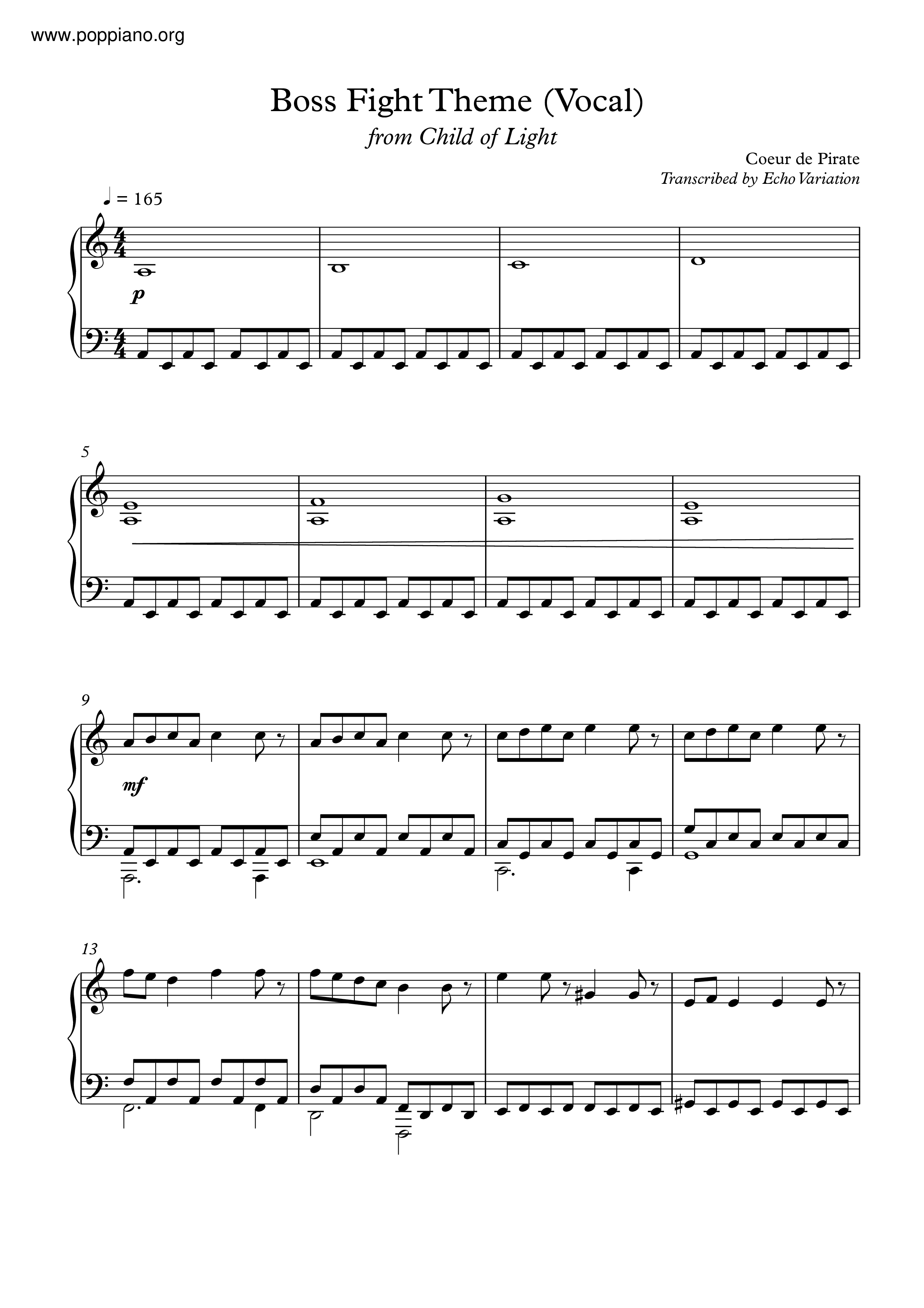 Boss Theme Vocal琴譜