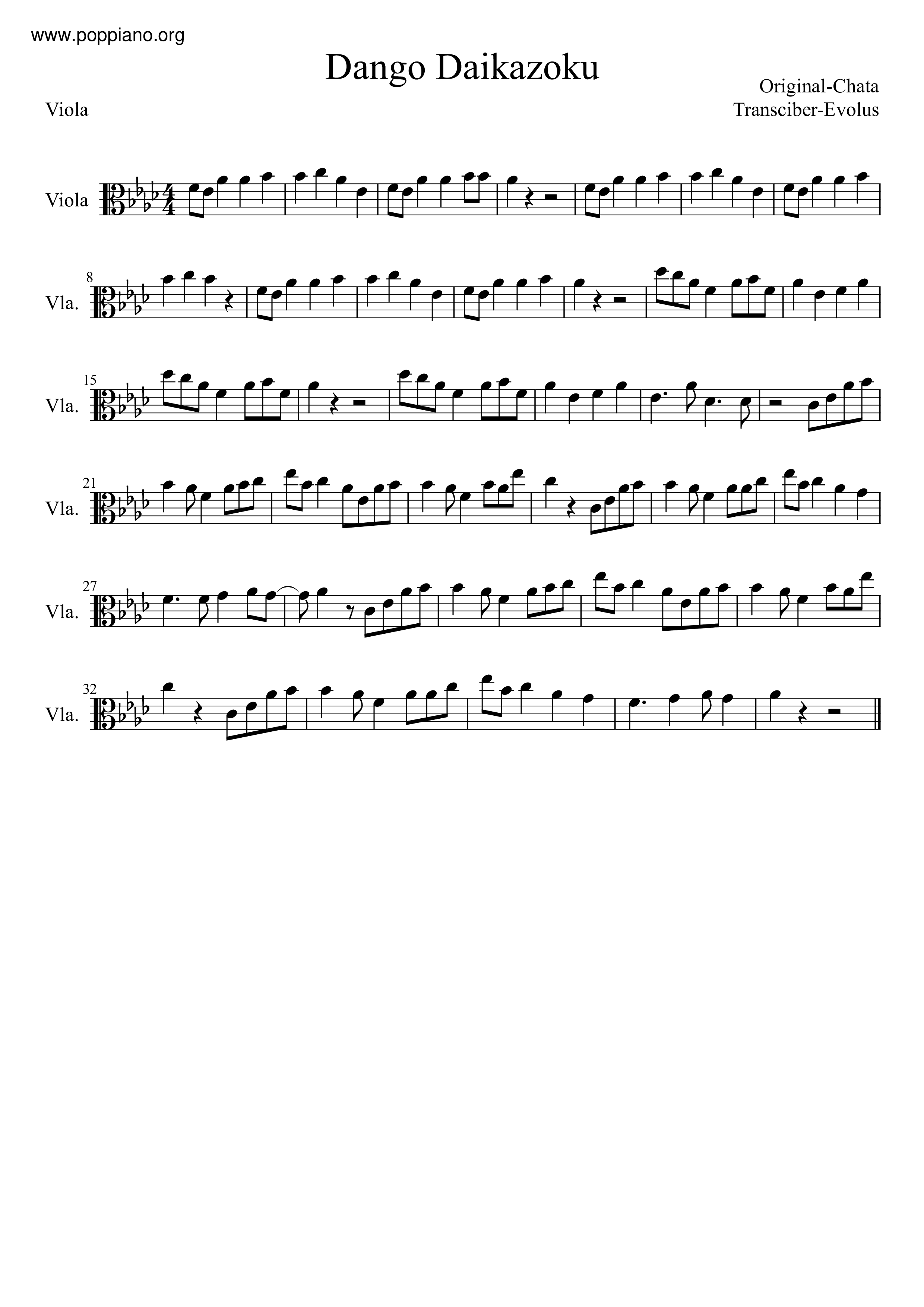 Clannad Dango Daikazoku Sheet Music Pdf だんご大家族 楽譜 Free Score Download