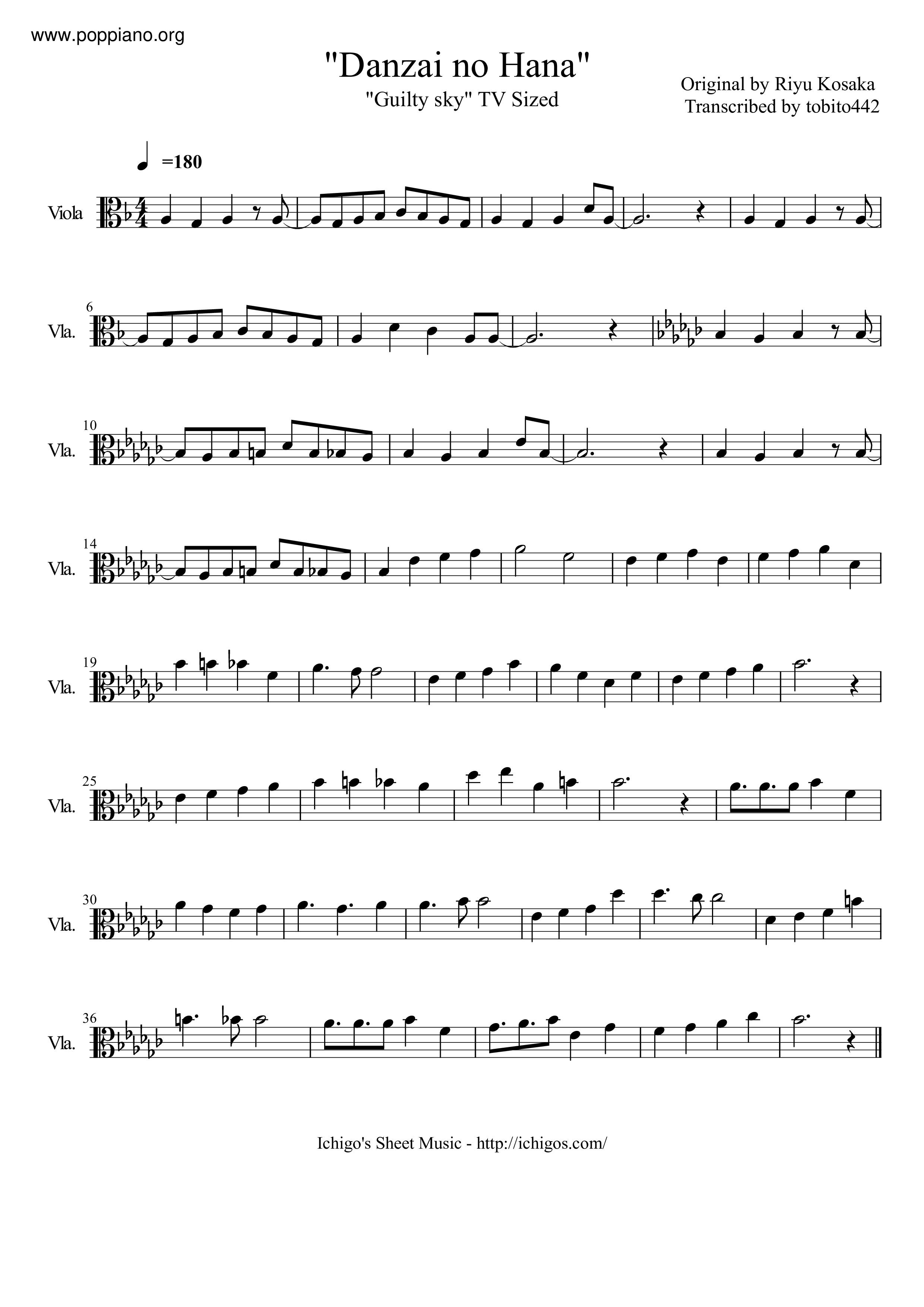 Claymore Guilty Sky Sheet Music Pdf Free Score Download