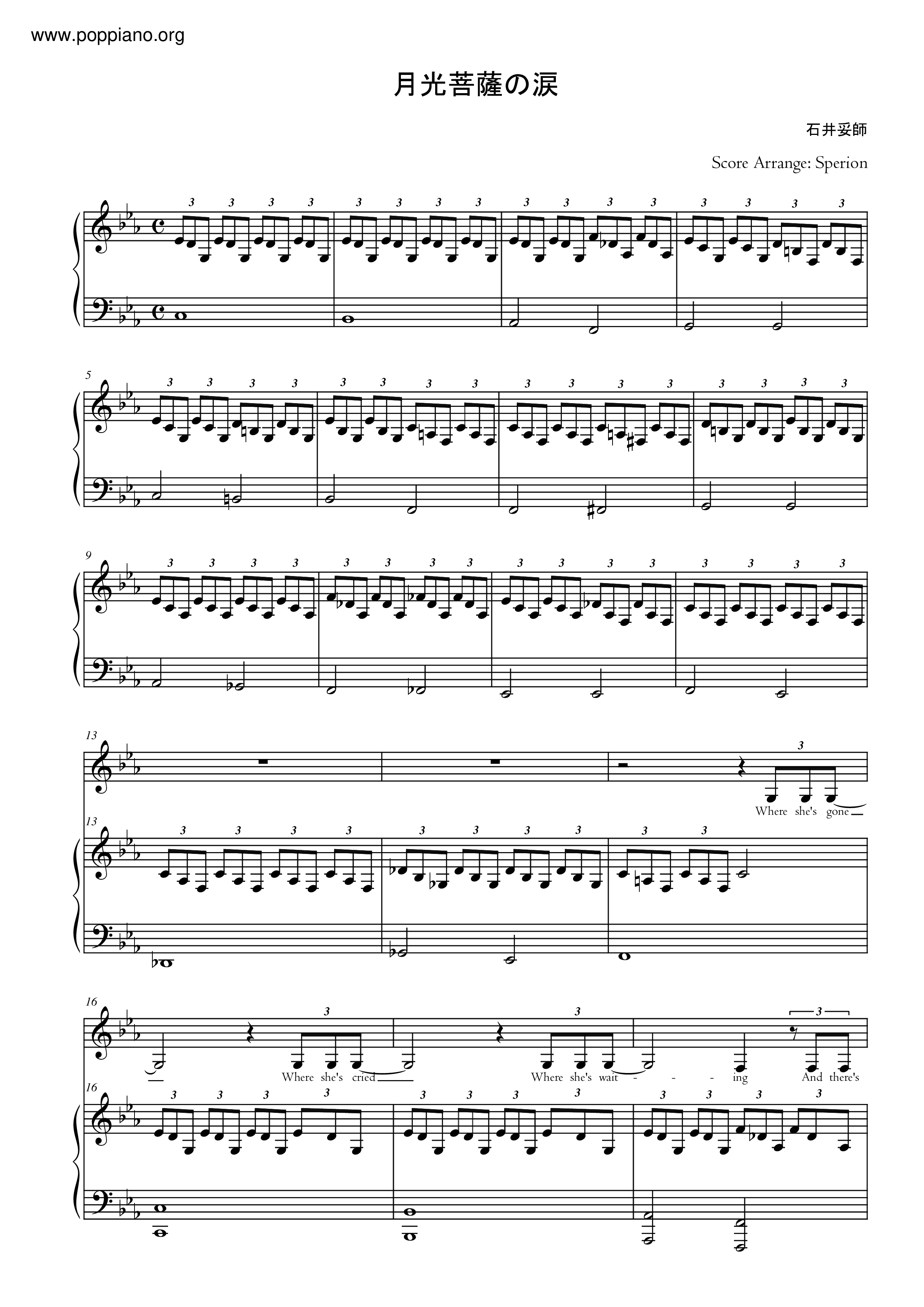 Candraprabha's Tears琴譜