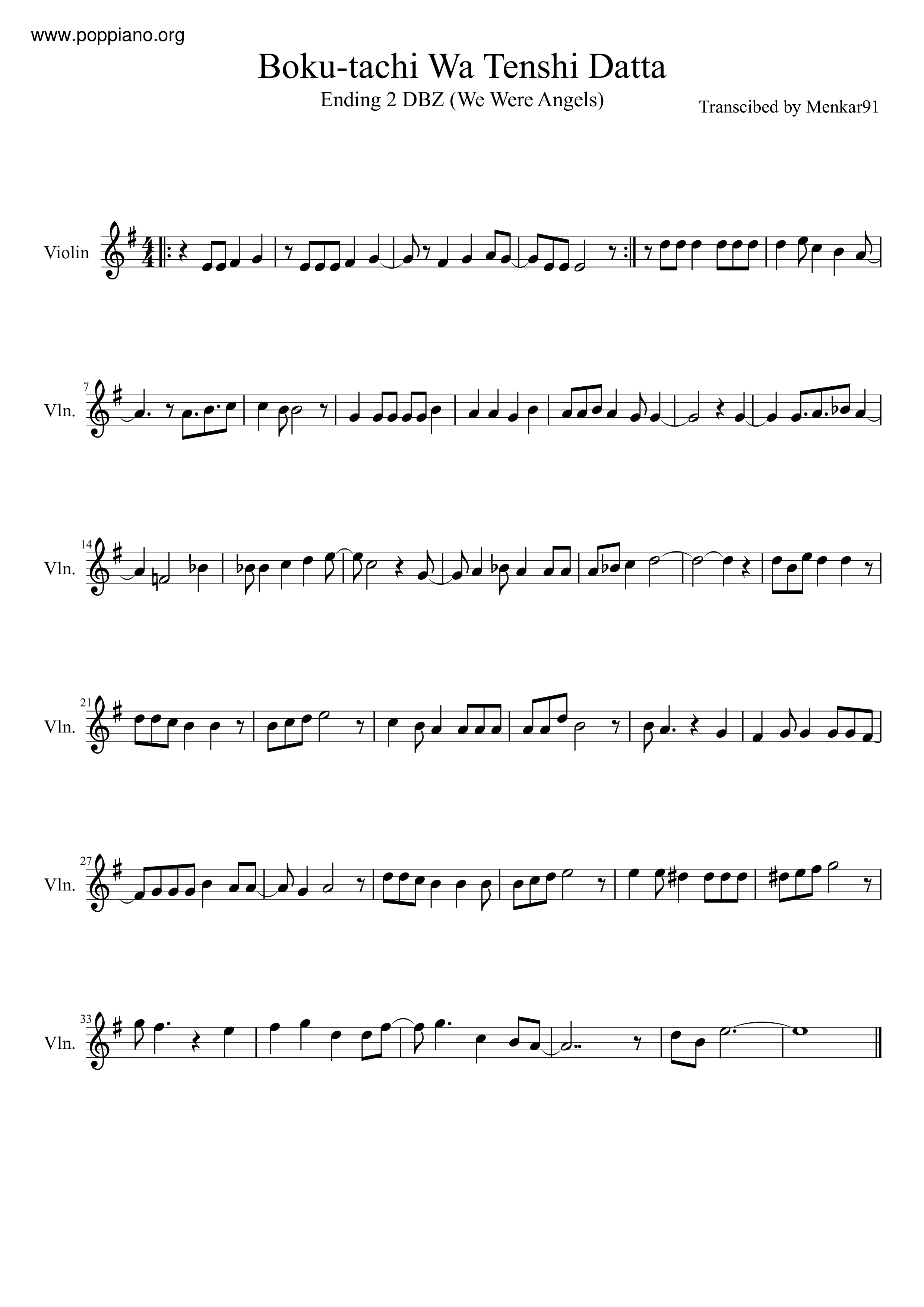 Boku-Tachi Wa Tenshi Datta琴譜