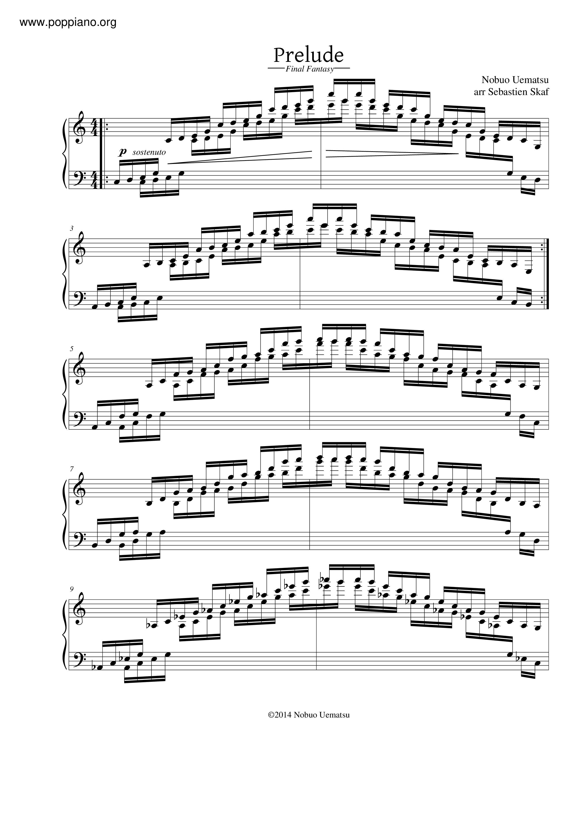 ファイナルファンタジーシリーズ Prelude ピアノ譜pdf 香港ポップピアノ協会 無料pdf楽譜ダウンロード Gakufu