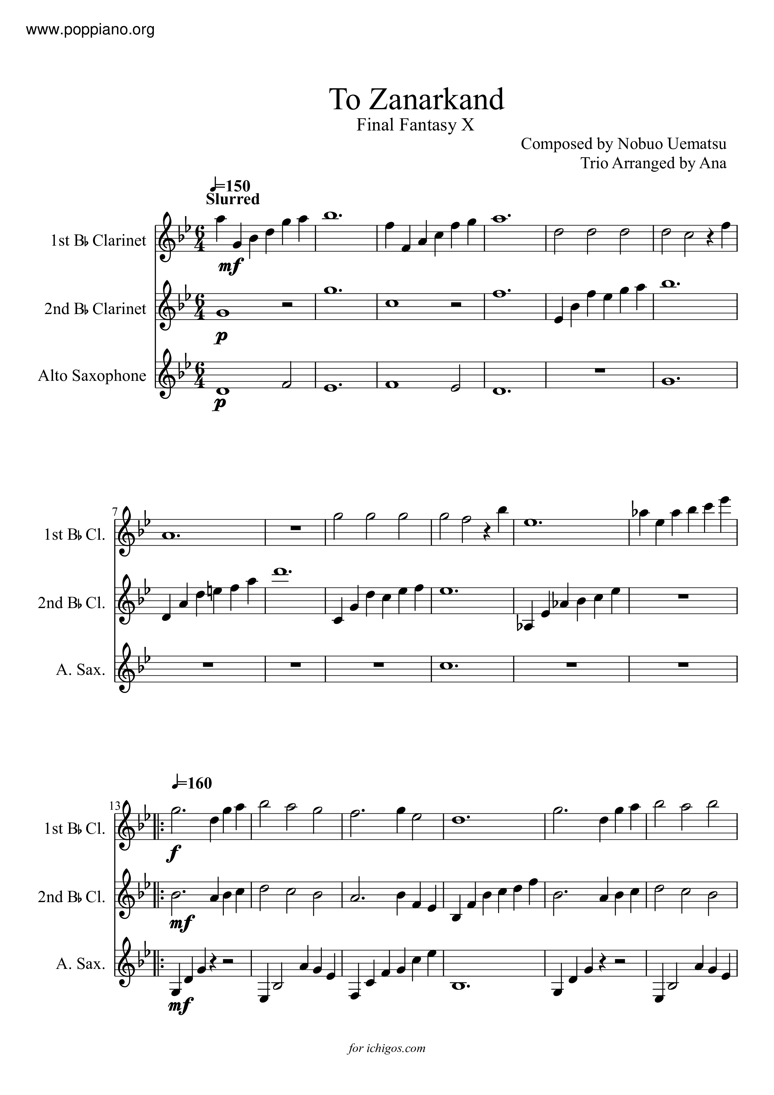 ☆ Final Fantasy X-To Sheet Music pdf, -ザナルカンドにて 楽譜 Free Score Download ☆