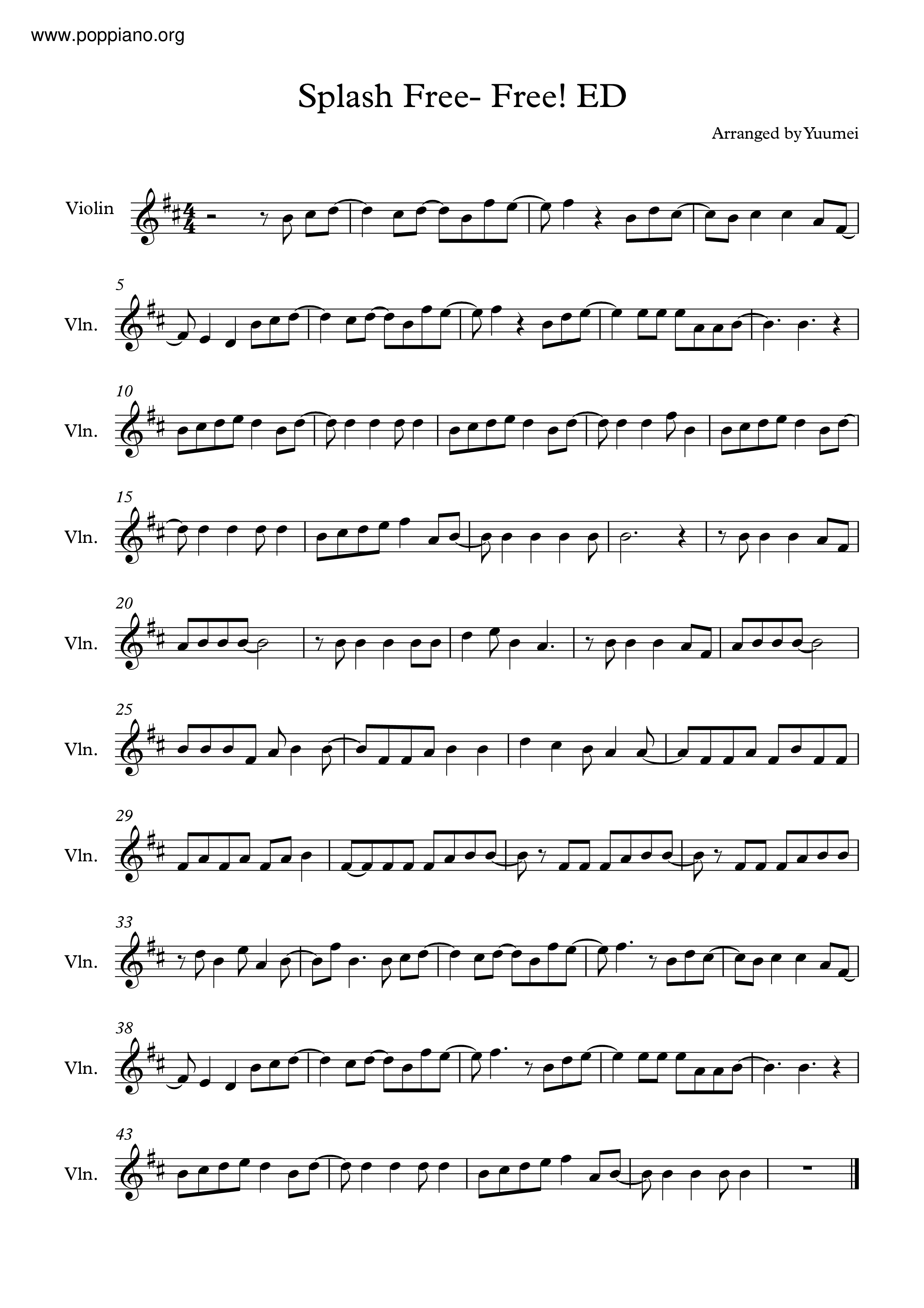 Free Splash Free Sheet Music Pdf Free Score Download