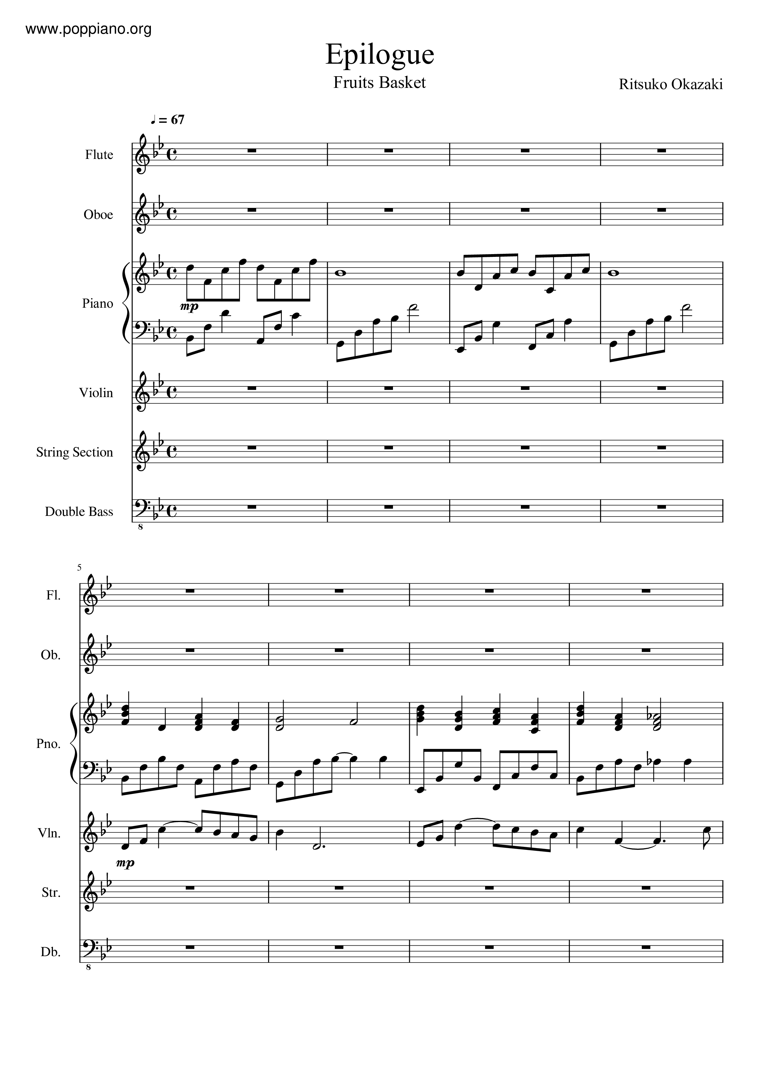 Fruits BasketEpilogue Sheet Music pdf, Free Score Download ★