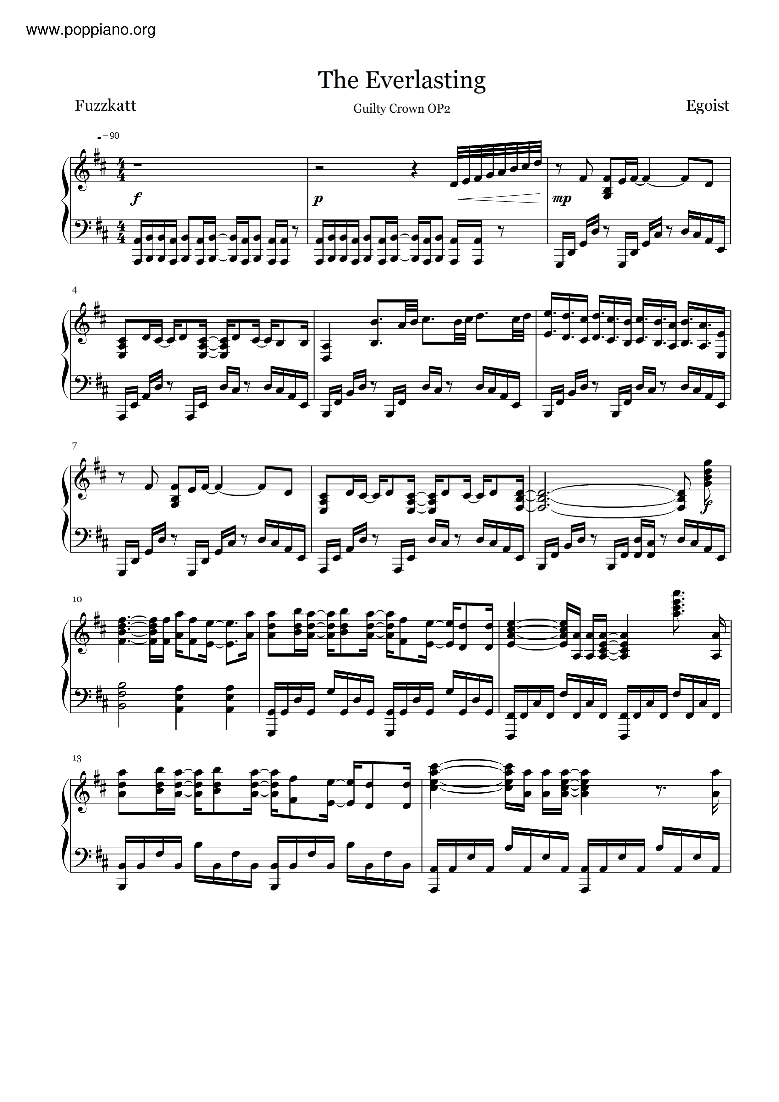Guilty Crown The Everlasting Sheet Music Pdf Free Score Download