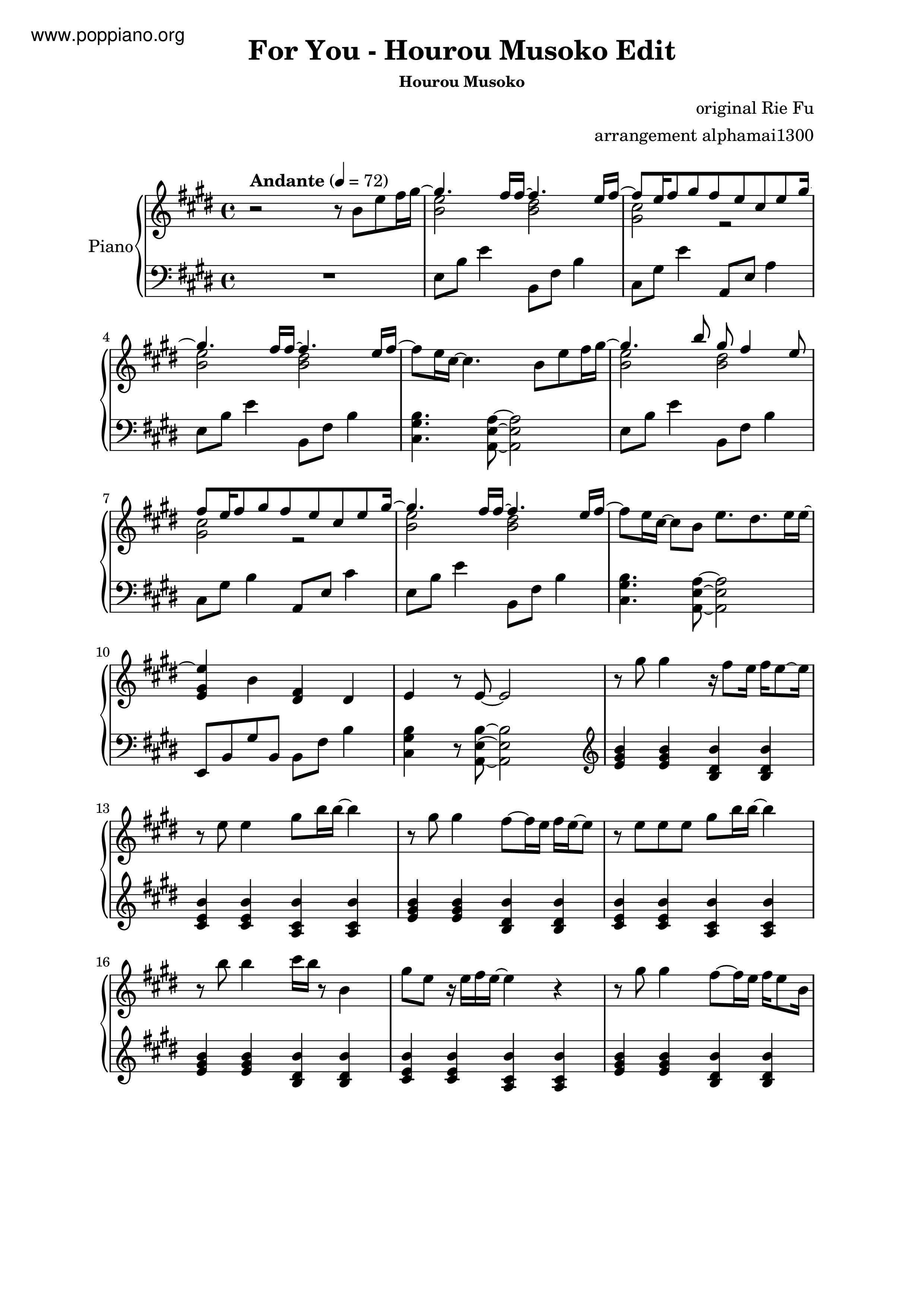 For You -Wandering Son Edit-琴譜