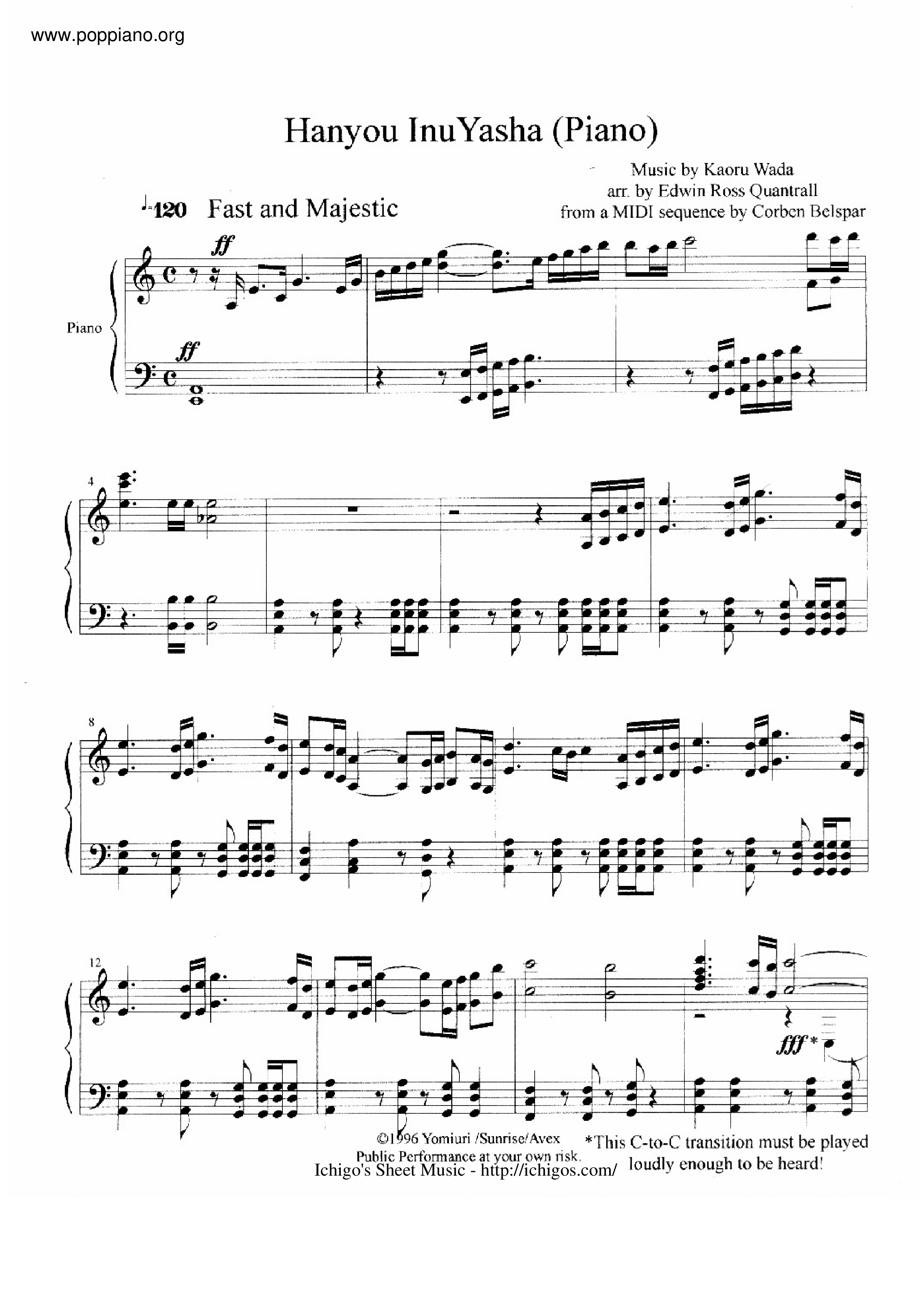 photo Hanyou Inuyasha Sheet Music inuyasha hanyou inuyasha sheet music
