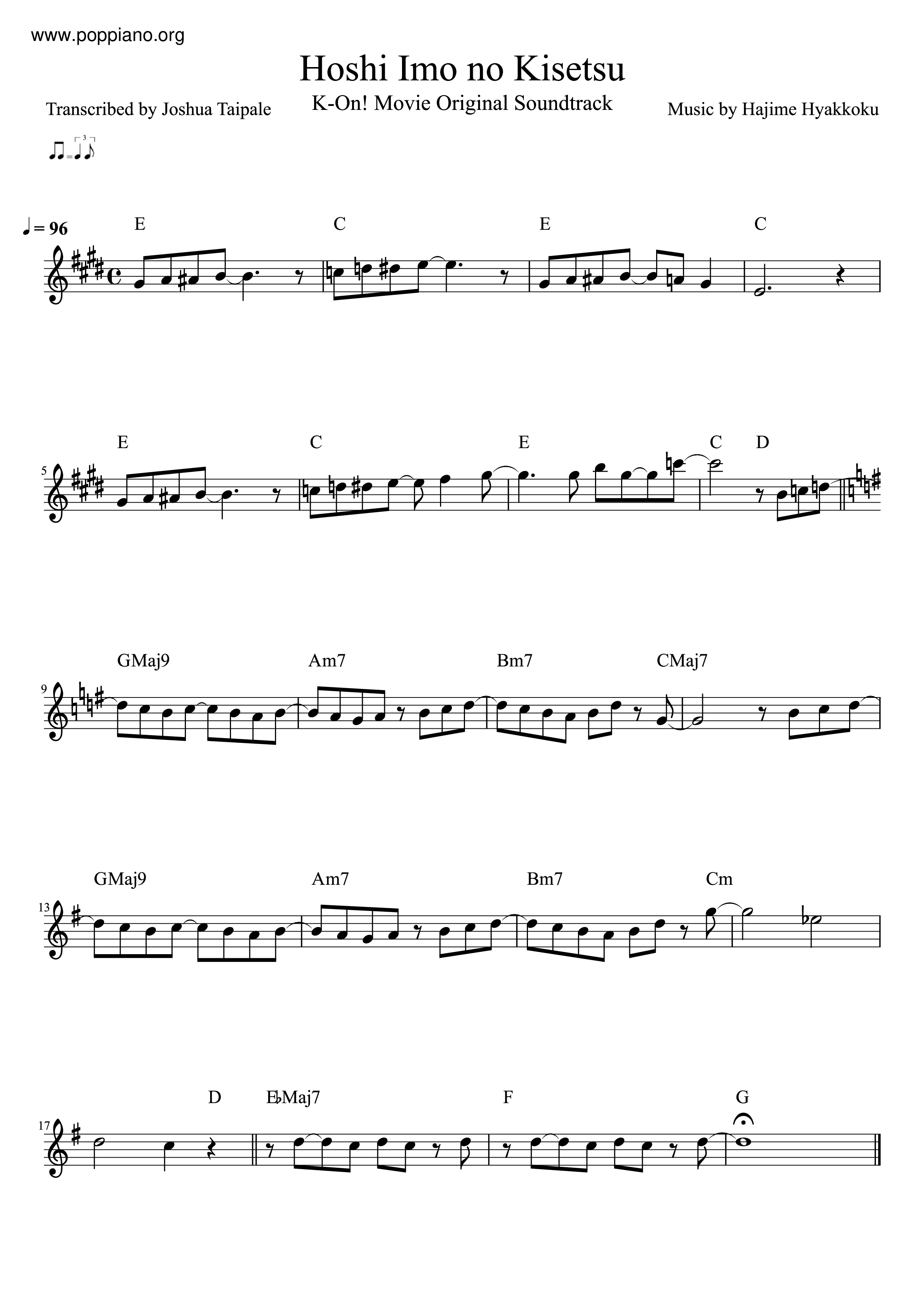K-Hoshi Imo No Kisetsu Sheet Music pdf, - Free Score ...