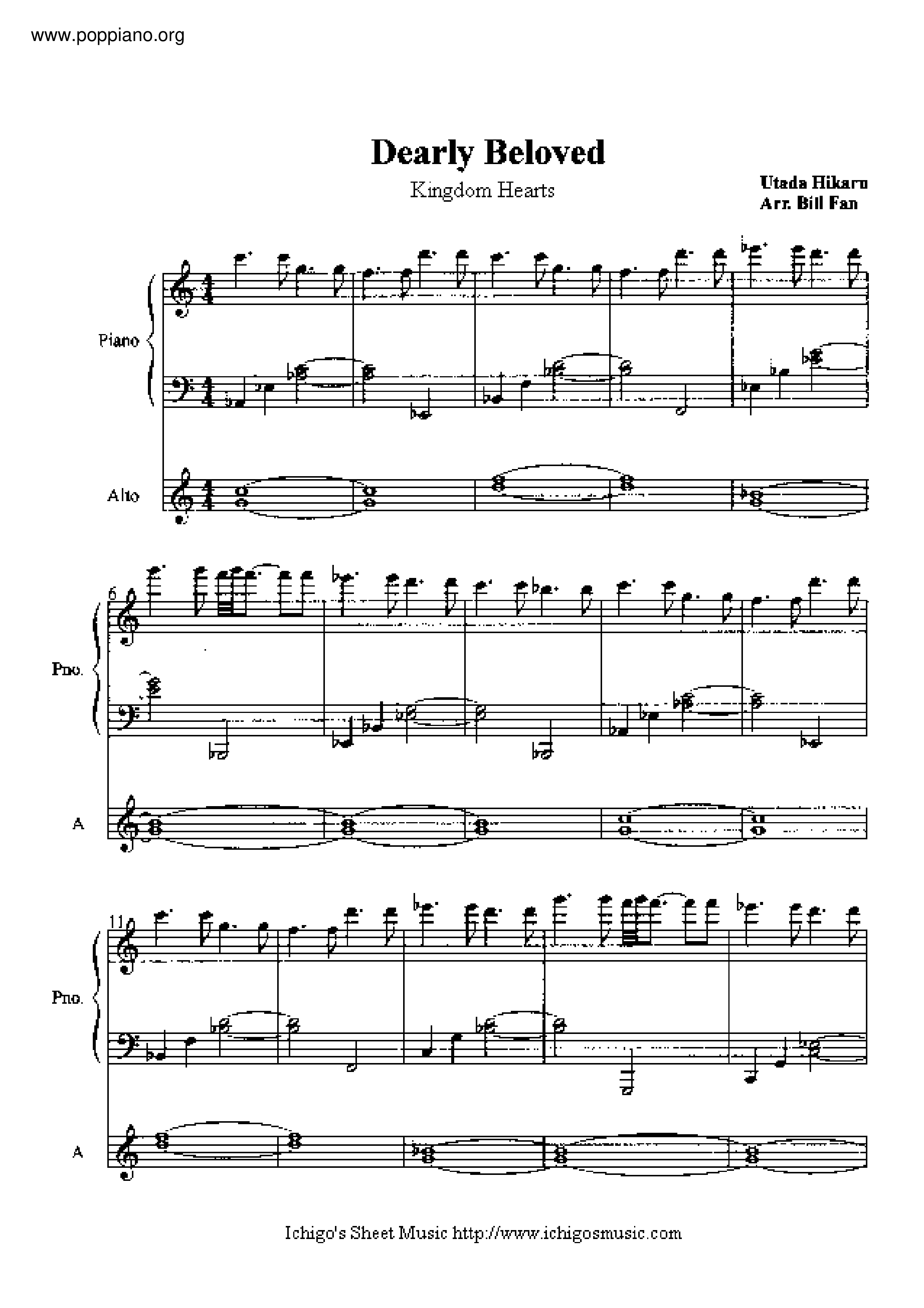Productivo Más lejano Porcentaje ☆ Kingdom Hearts-Dearly Beloved Sheet Music pdf, - Free Score Download ☆
