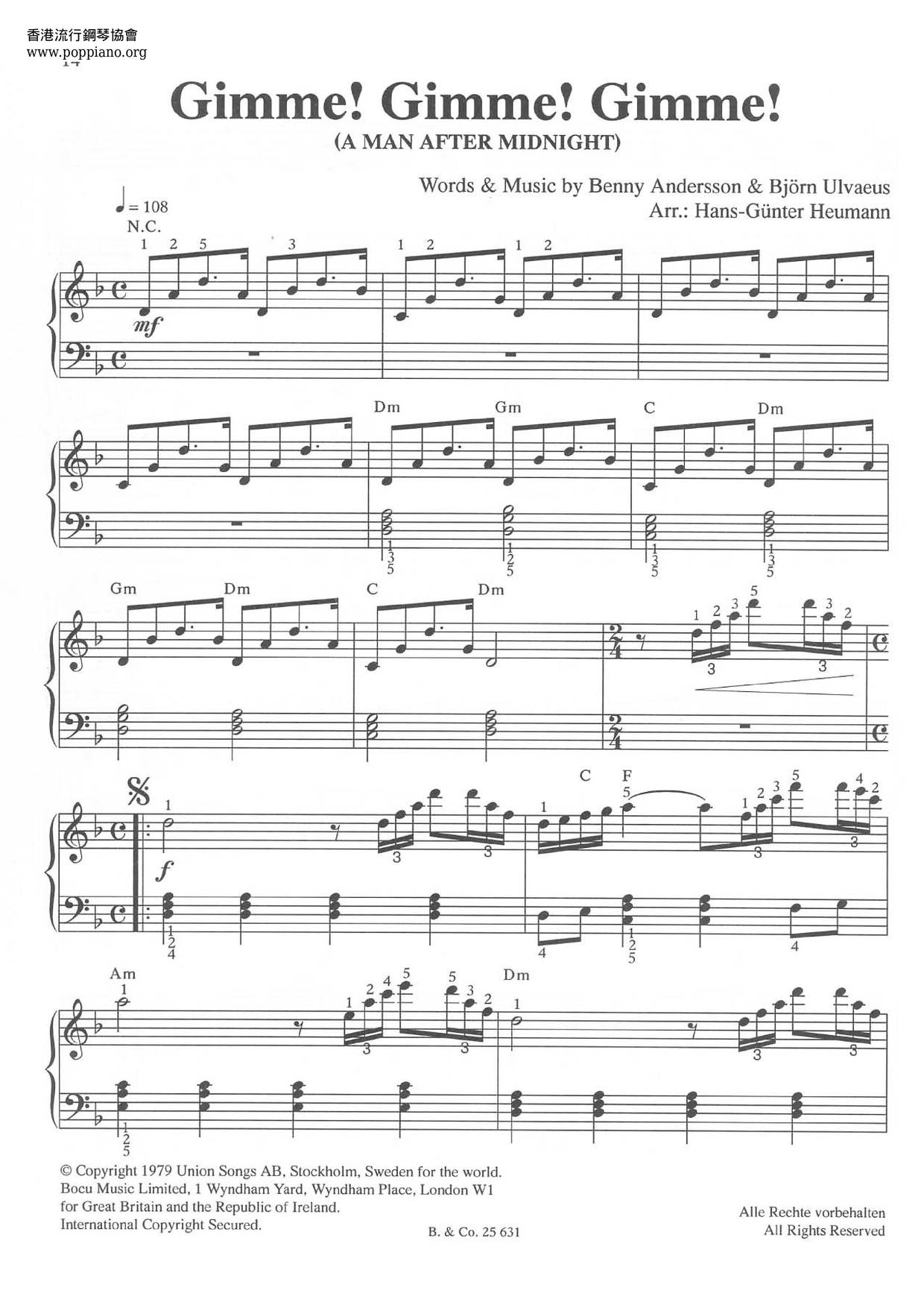 Abba Gimme Gimme Gimme Sheet Music Pdf Free Score Download Abba Gimme Gimme Gimme Sheet Music Pdf Free Score Download