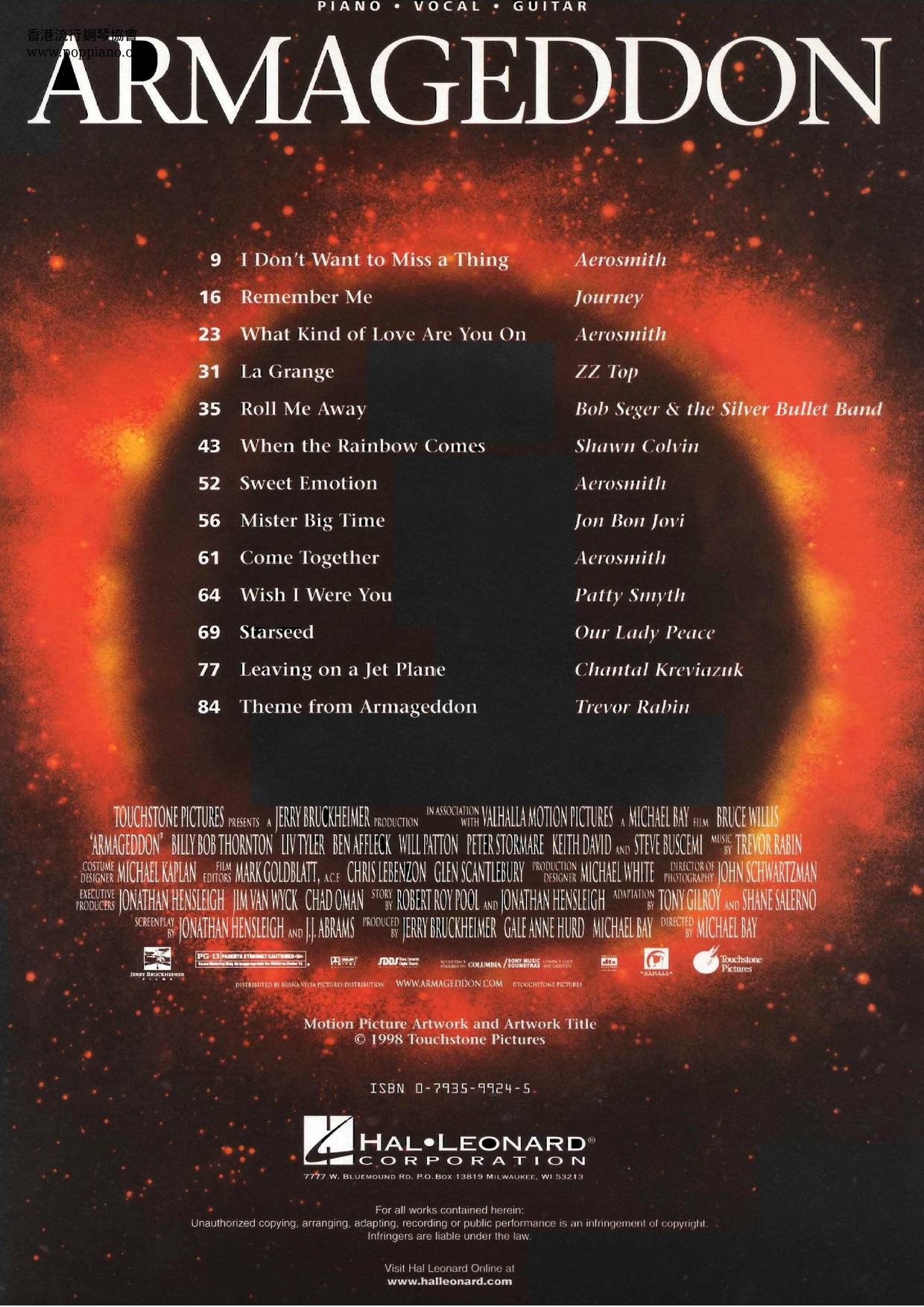 Aerosmith-Armageddon 89 Pages Sheet Music pdf, - Free Score Download ★
