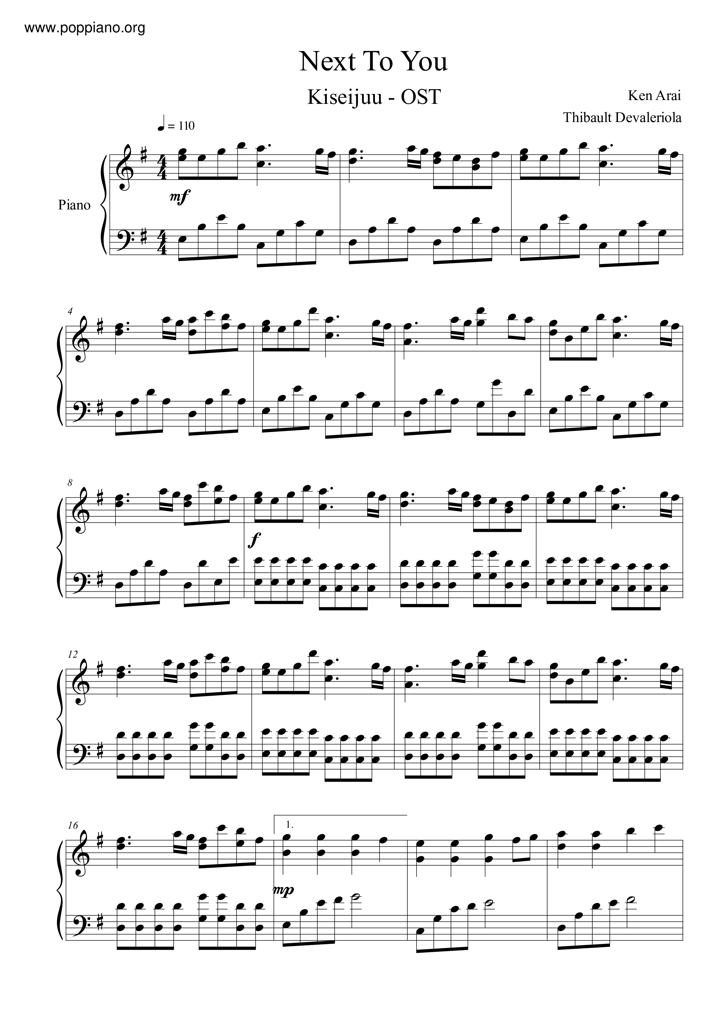 Kiseijuu Sei No Kakuritsu Next To You Sheet Music Pdf Free Score Download Kiseijuu Sei No Kakuritsu Next To You Sheet Music Pdf Free Score Download