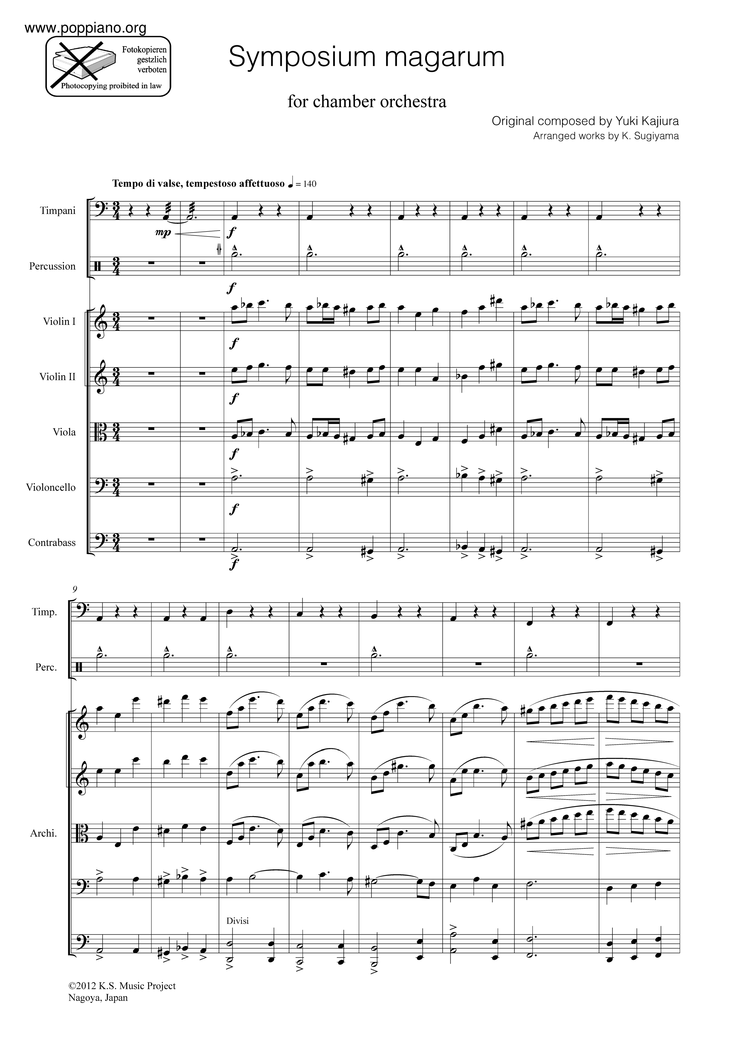 Puella Magi Madoka Magica Symposium Magarum Sheet Music Pdf Free Score Download
