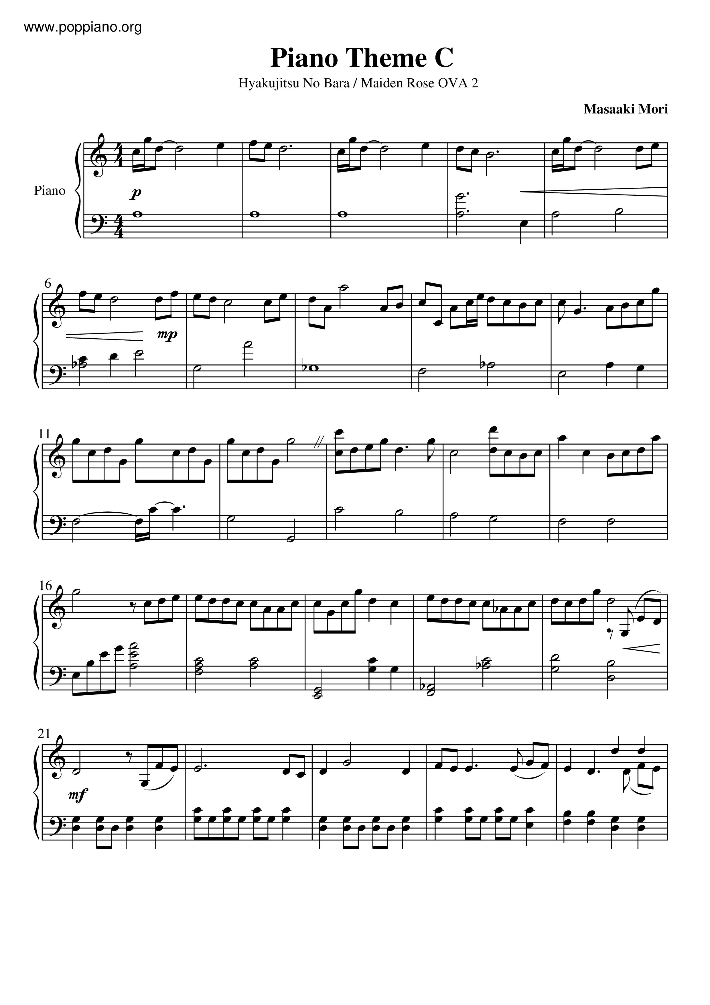 Piano Theme C琴譜
