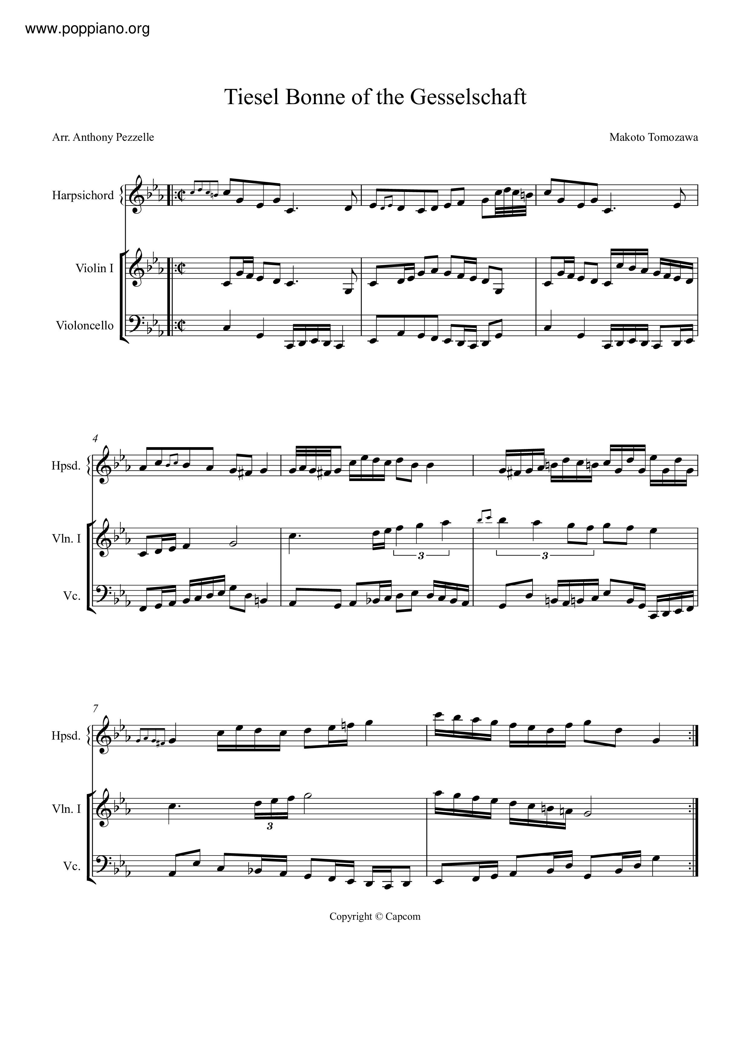 Tiesel Bonne Of The Gesseschaft琴譜