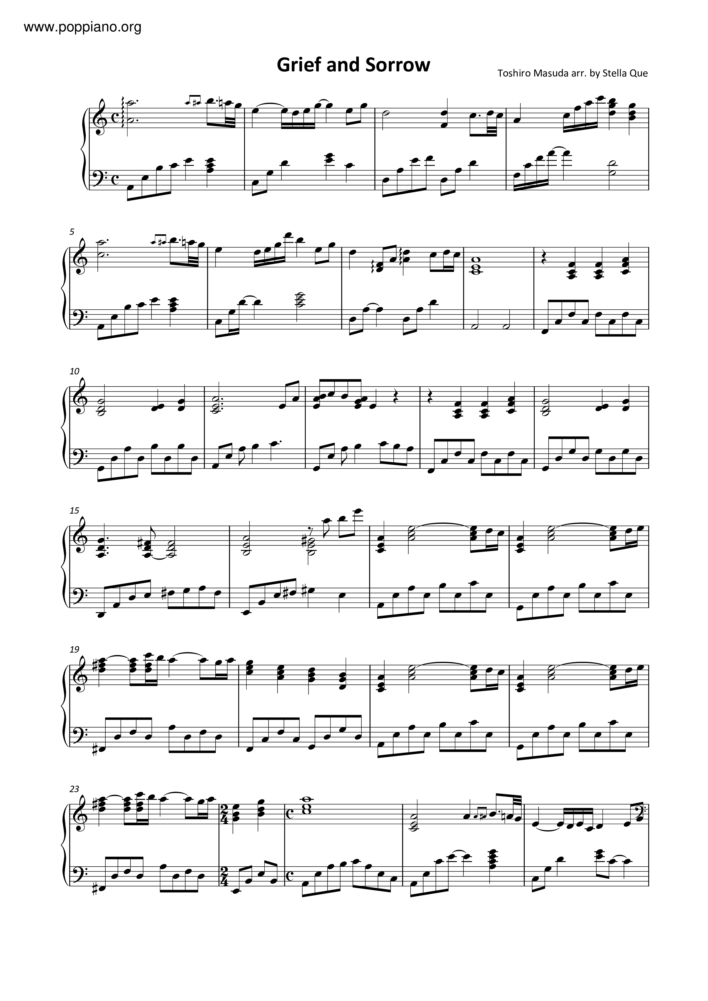 ☆ Naruto-Naruto-Sadness And Sorrow Sheet Music -ナルト 楽譜 - Download