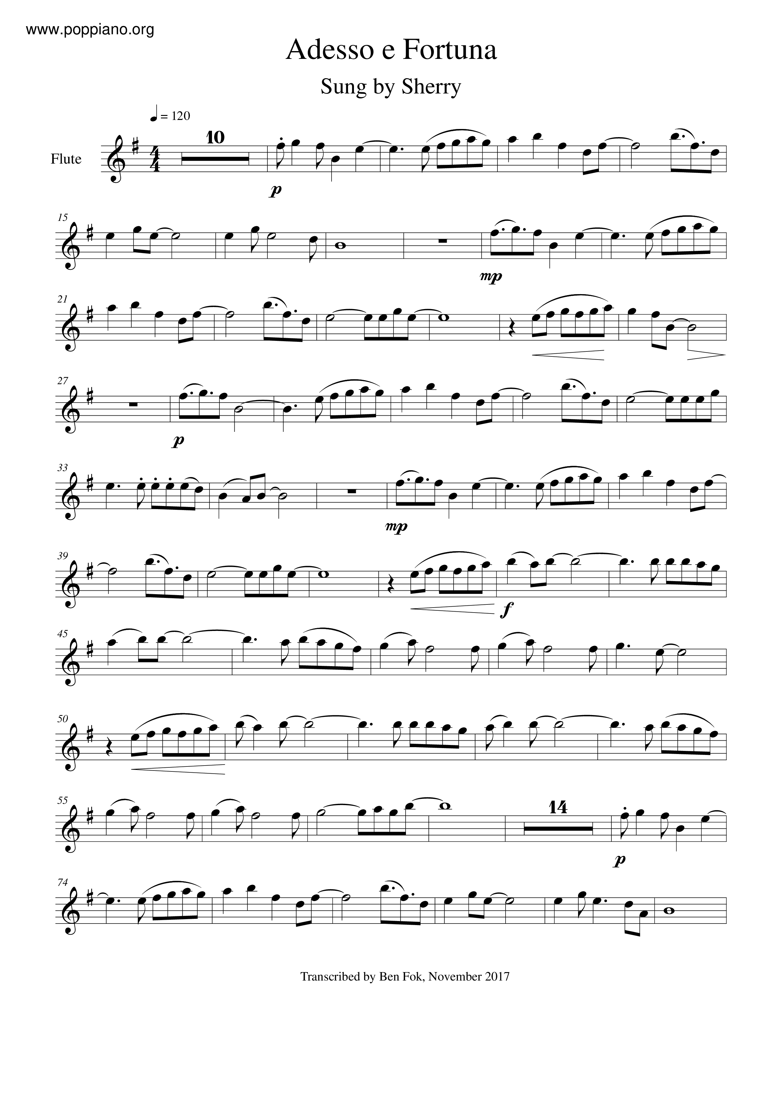 Adesso E Fortuna琴譜