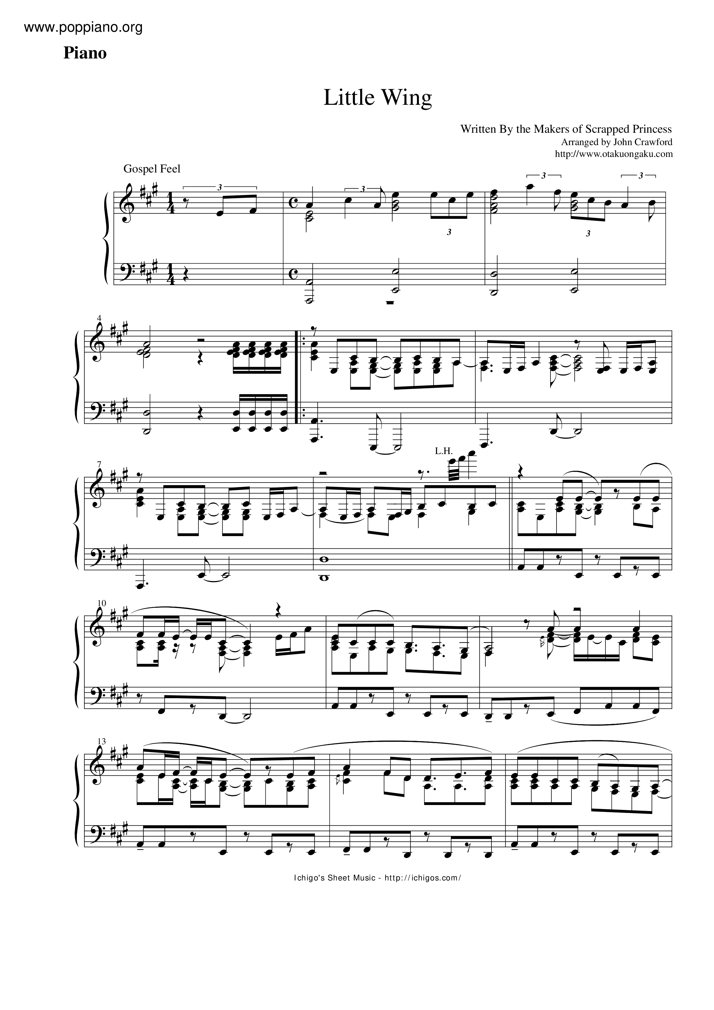 Scrapped PrincessLittle Wing Sheet Music pdf, Free Score Download ★