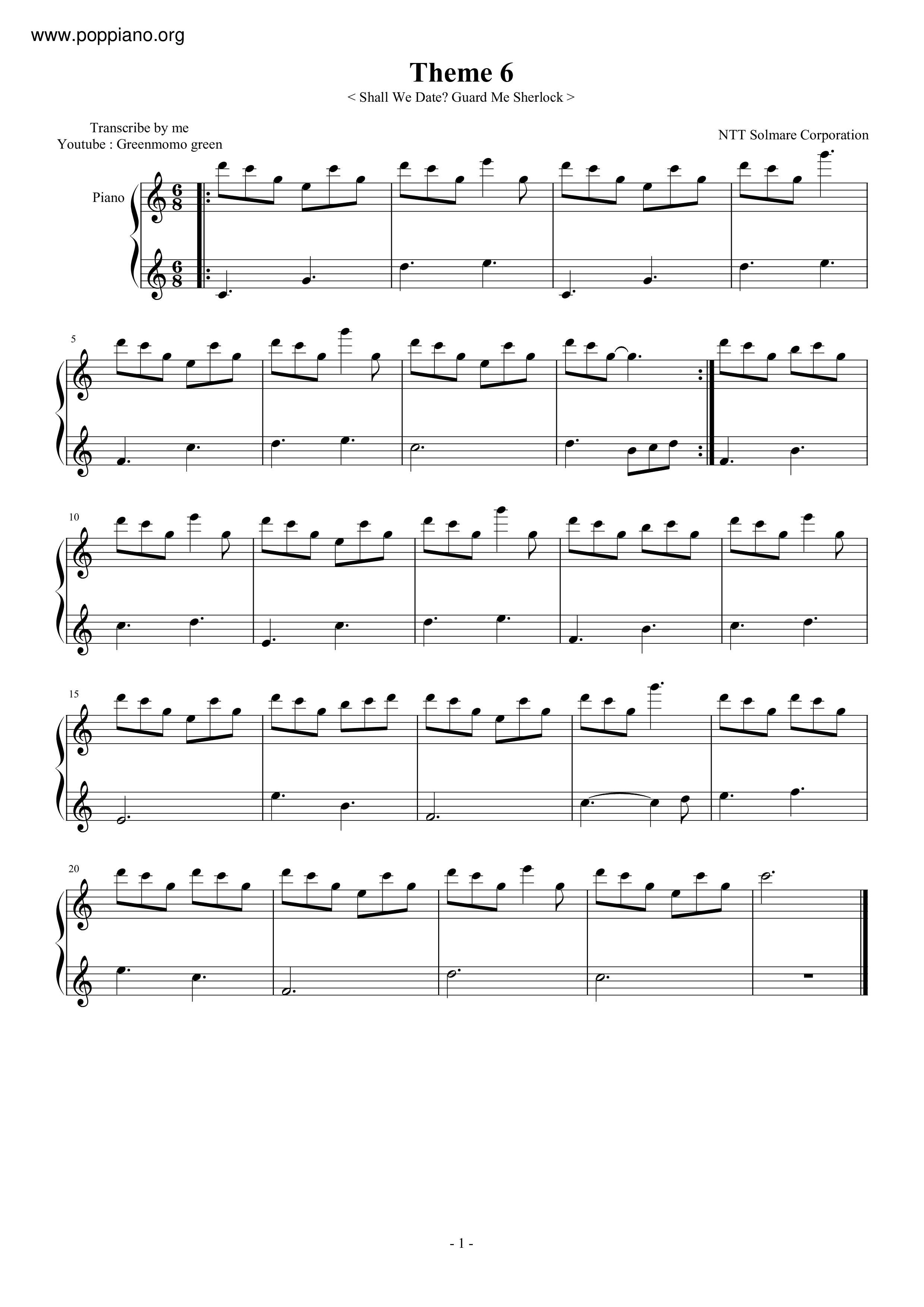 Theme 6琴譜