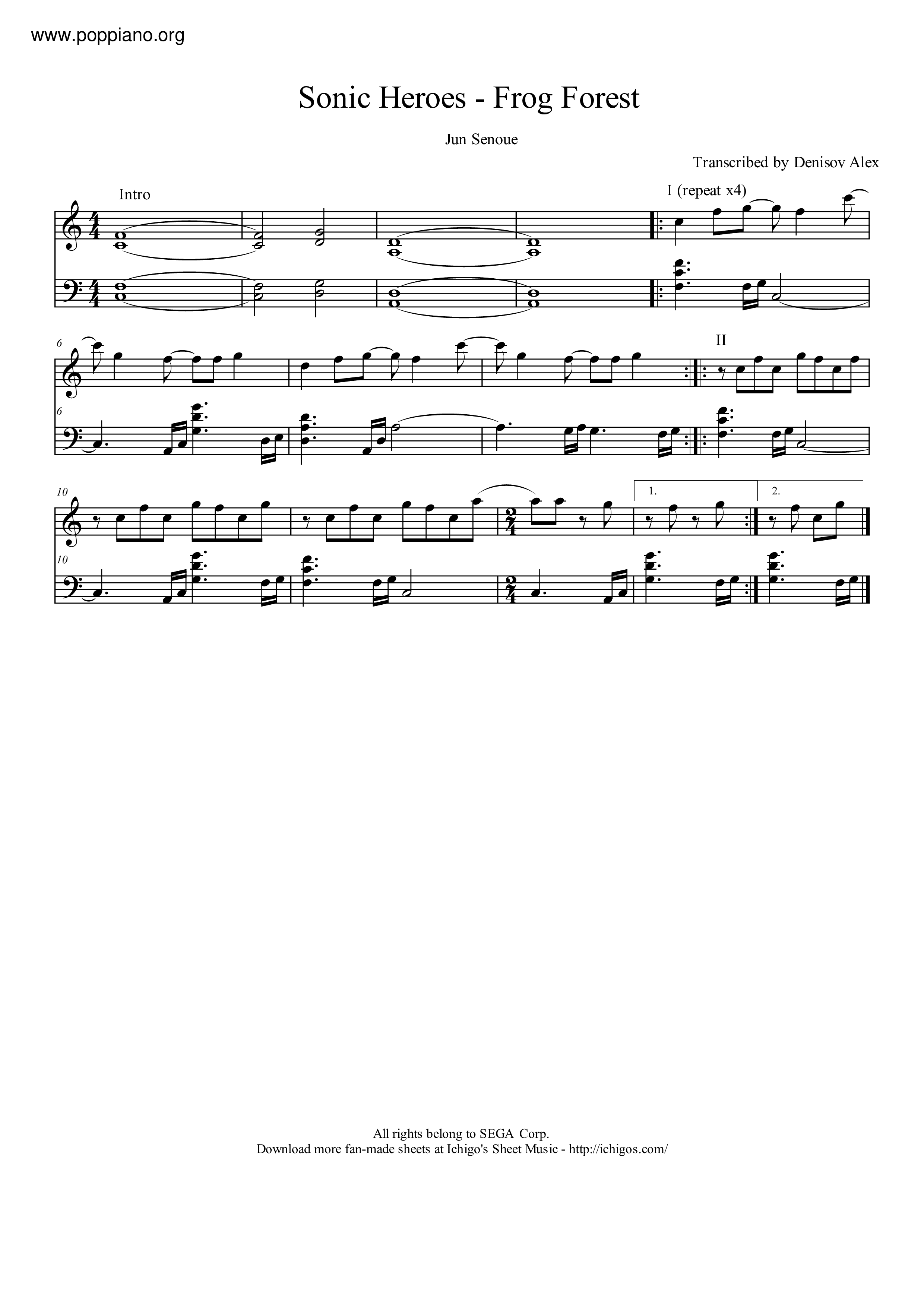 Frog Forest琴譜