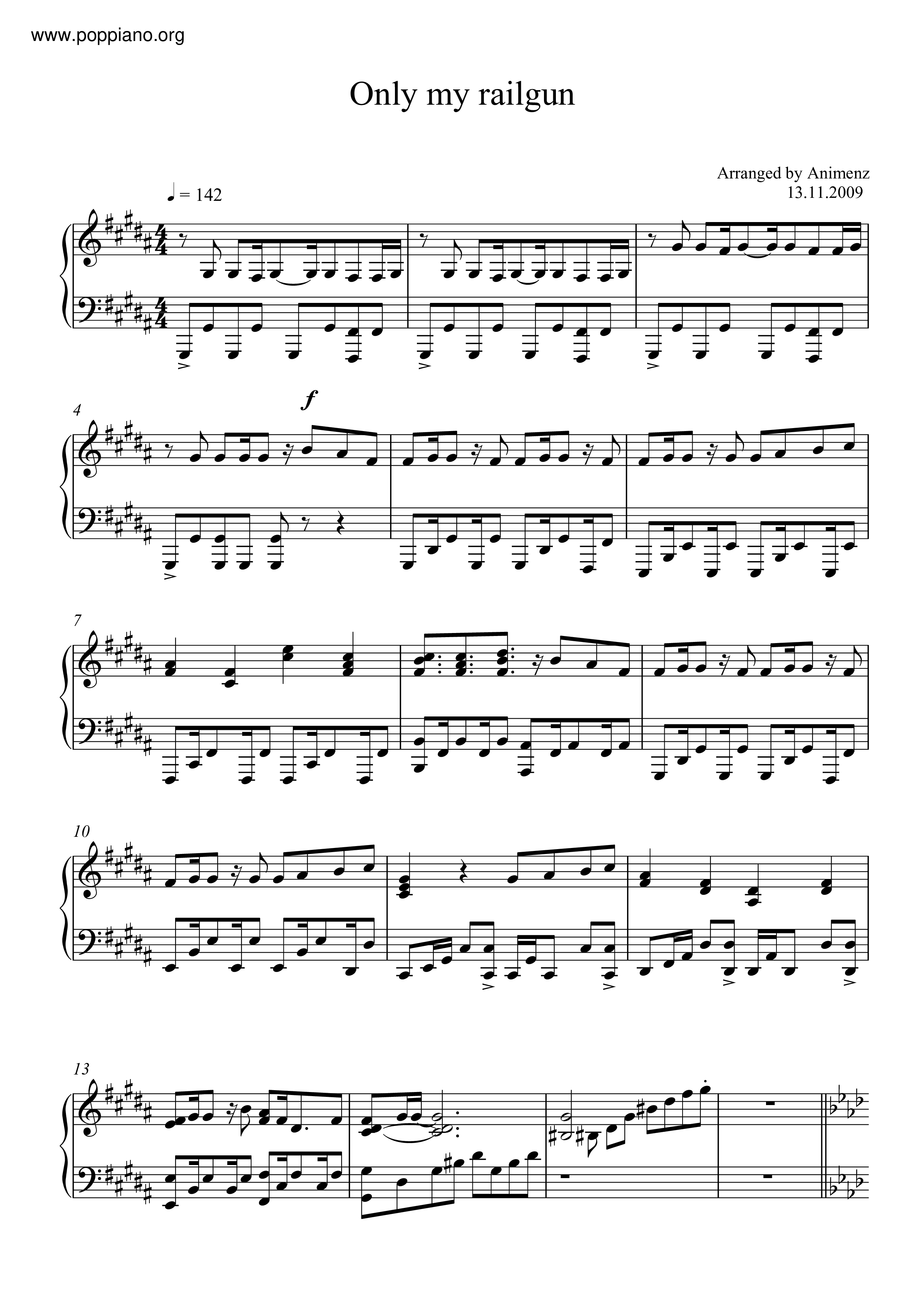 To Aru Kagaku No Railgun Only My Railgun Sheet Music Pdf Free Score Download