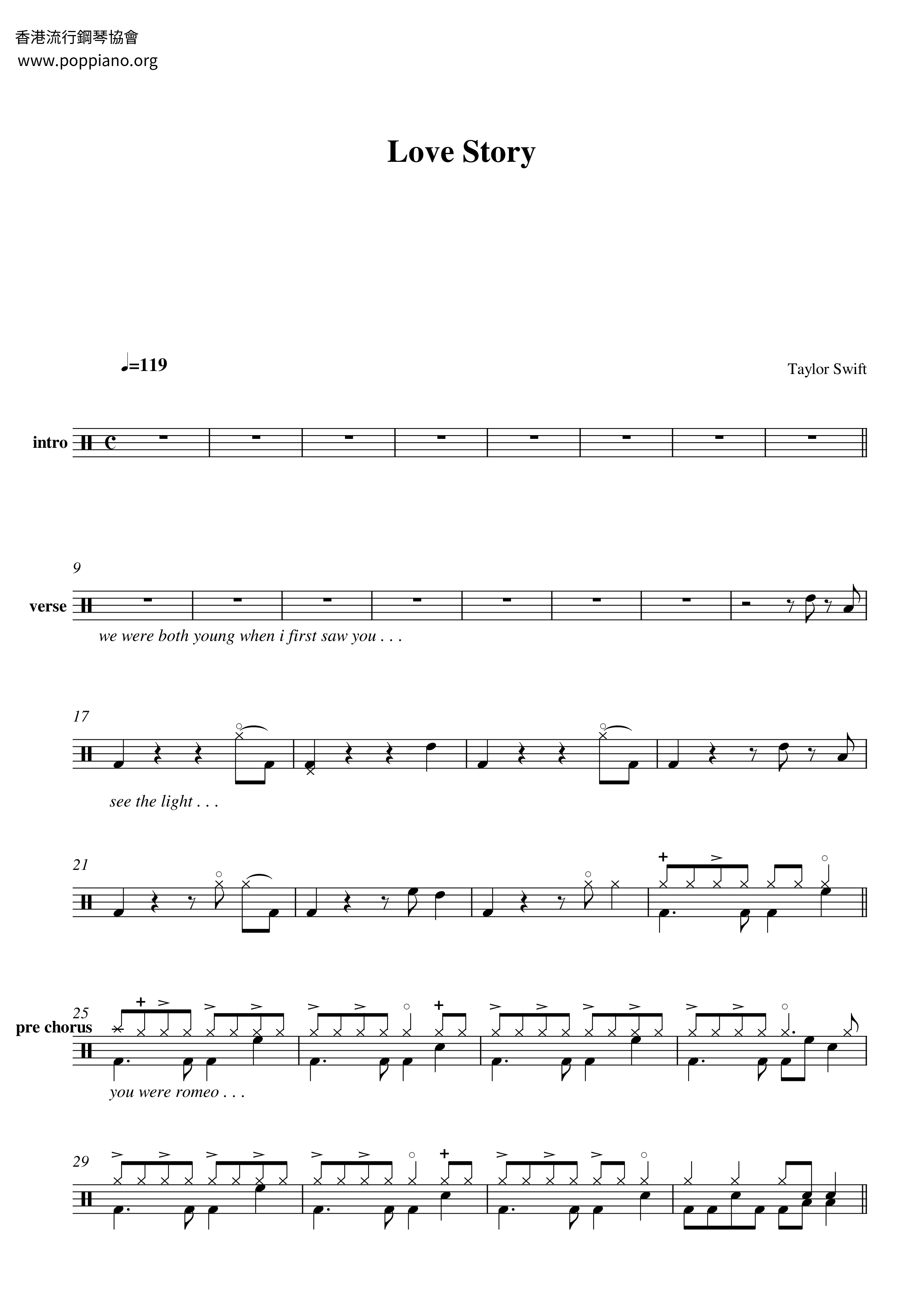 Taylor Swift Love Story Drum Tab Pdf Free Score Download Taylor Swift Love Story Drum Tab Pdf Free Score Download