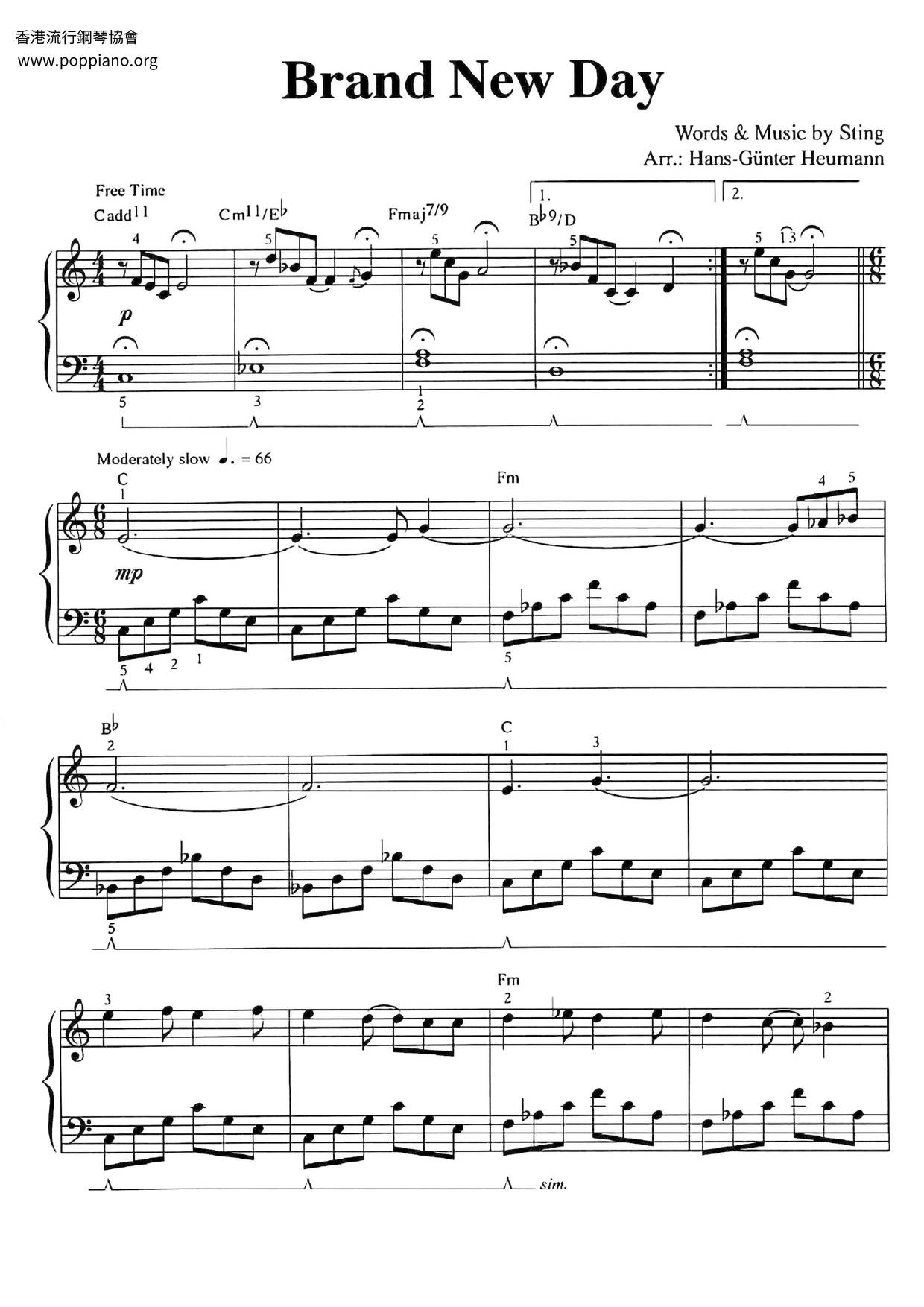 StingBrand New Day Sheet Music pdf, Free Score Download ★