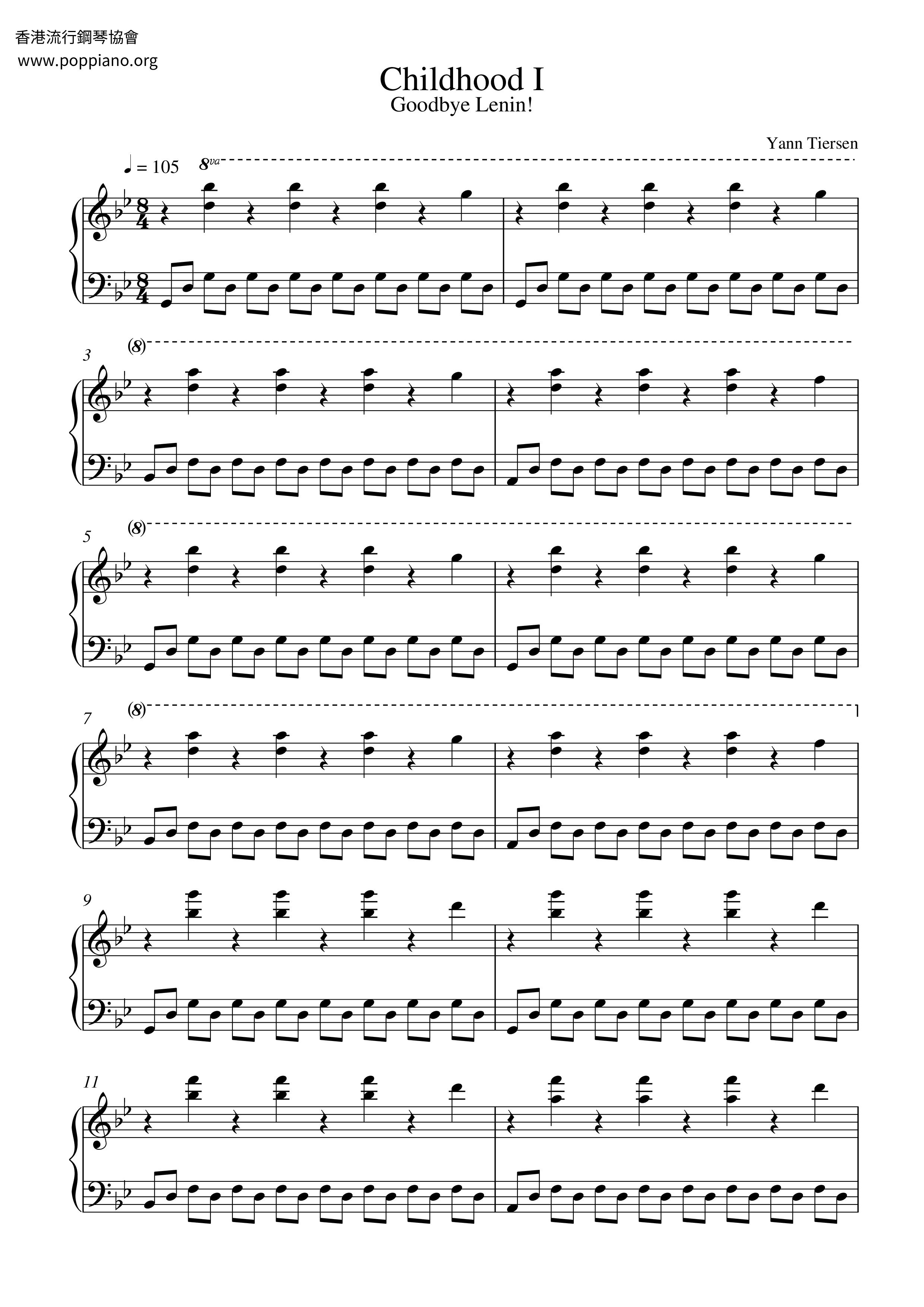 Yann Tiersen Childhood I Sheet Music Pdf Free Score Download Yann tiersen sheet music to download for free. www poppiano org
