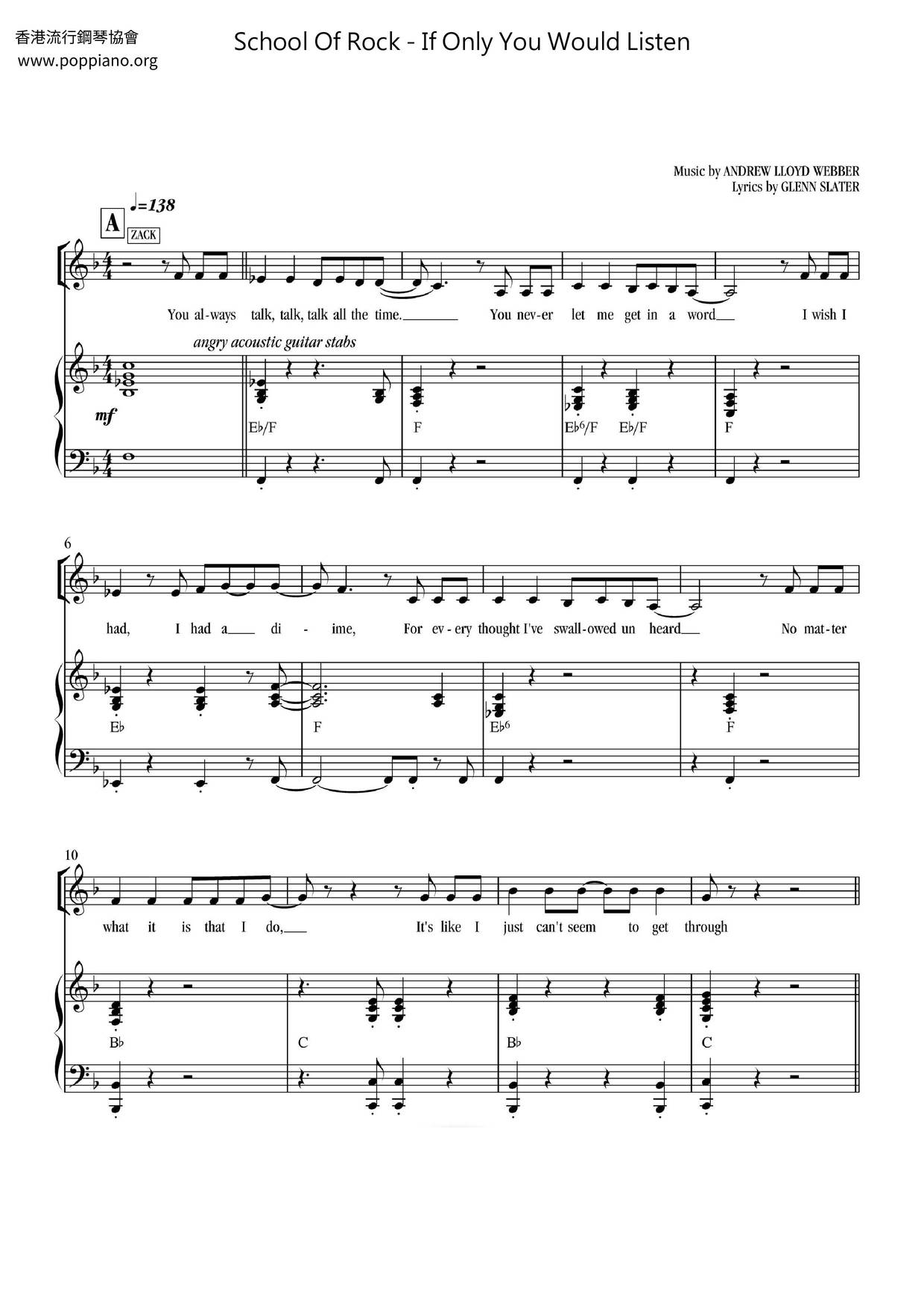 If Only You Would Listen琴譜