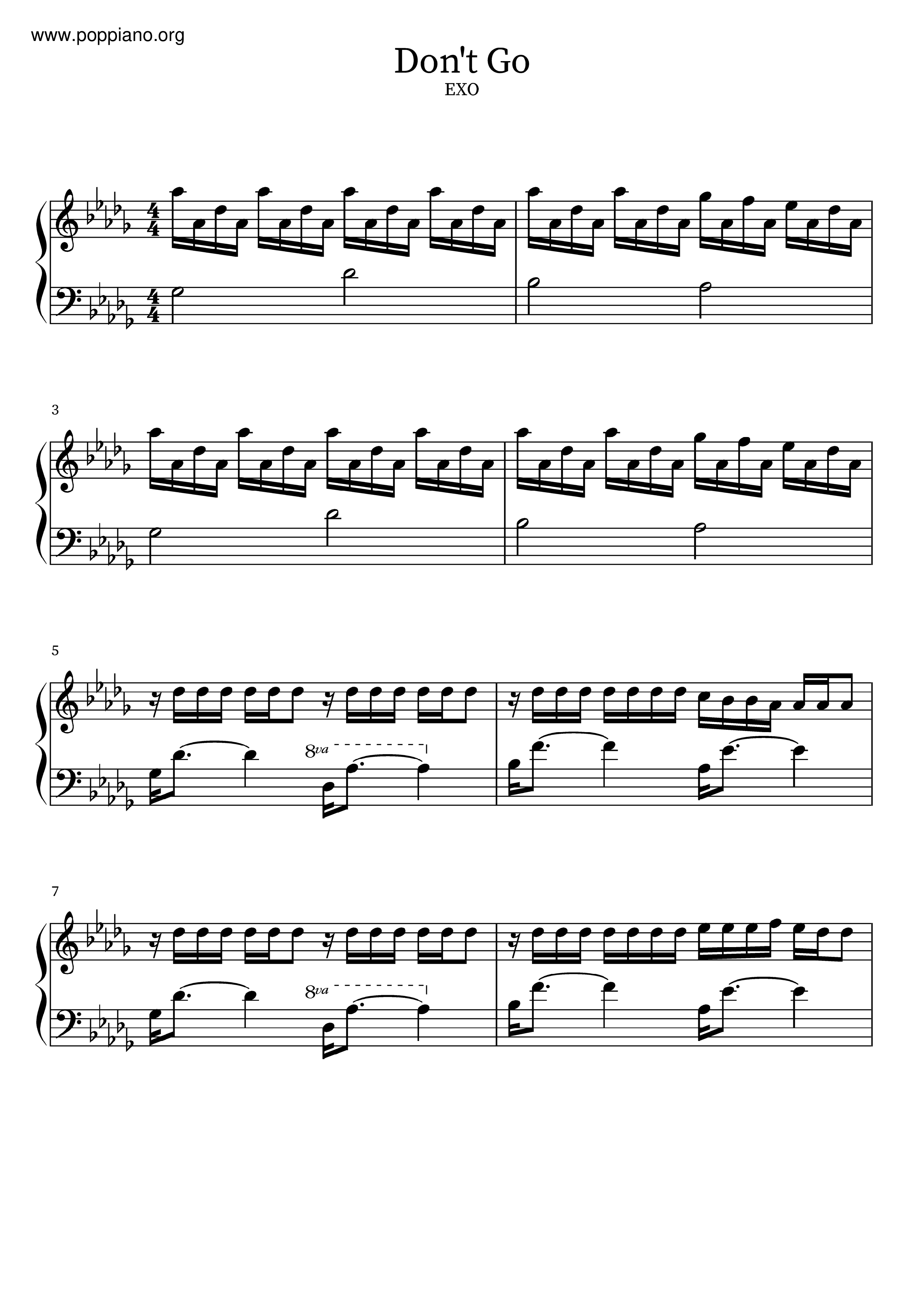 Exo Don T Go Sheet Music Pdf Free Score Download