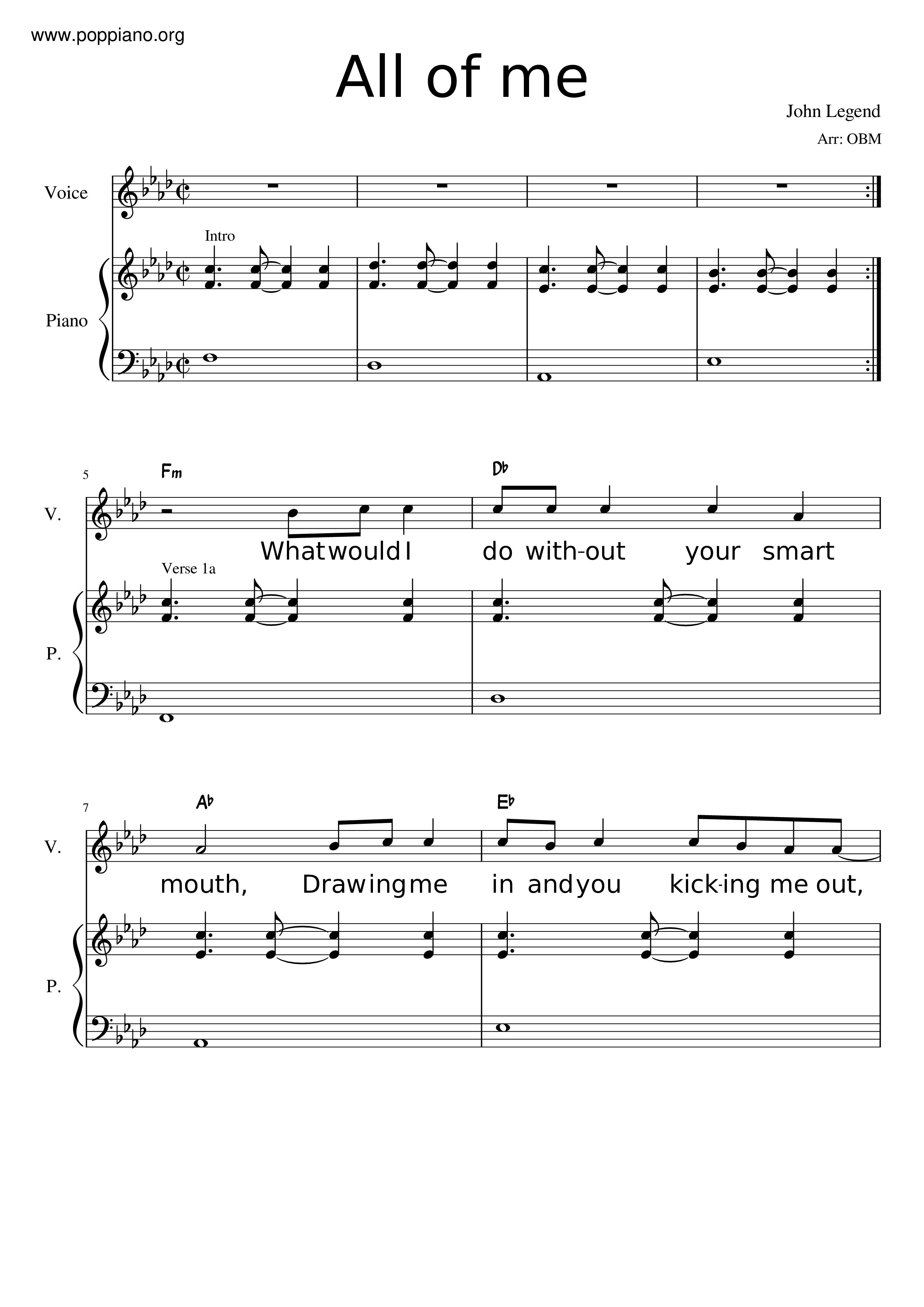 All Of Me Piano Sheet ☆ John Legend-All Of Me Sheet Music pdf, - Free Score Download ☆