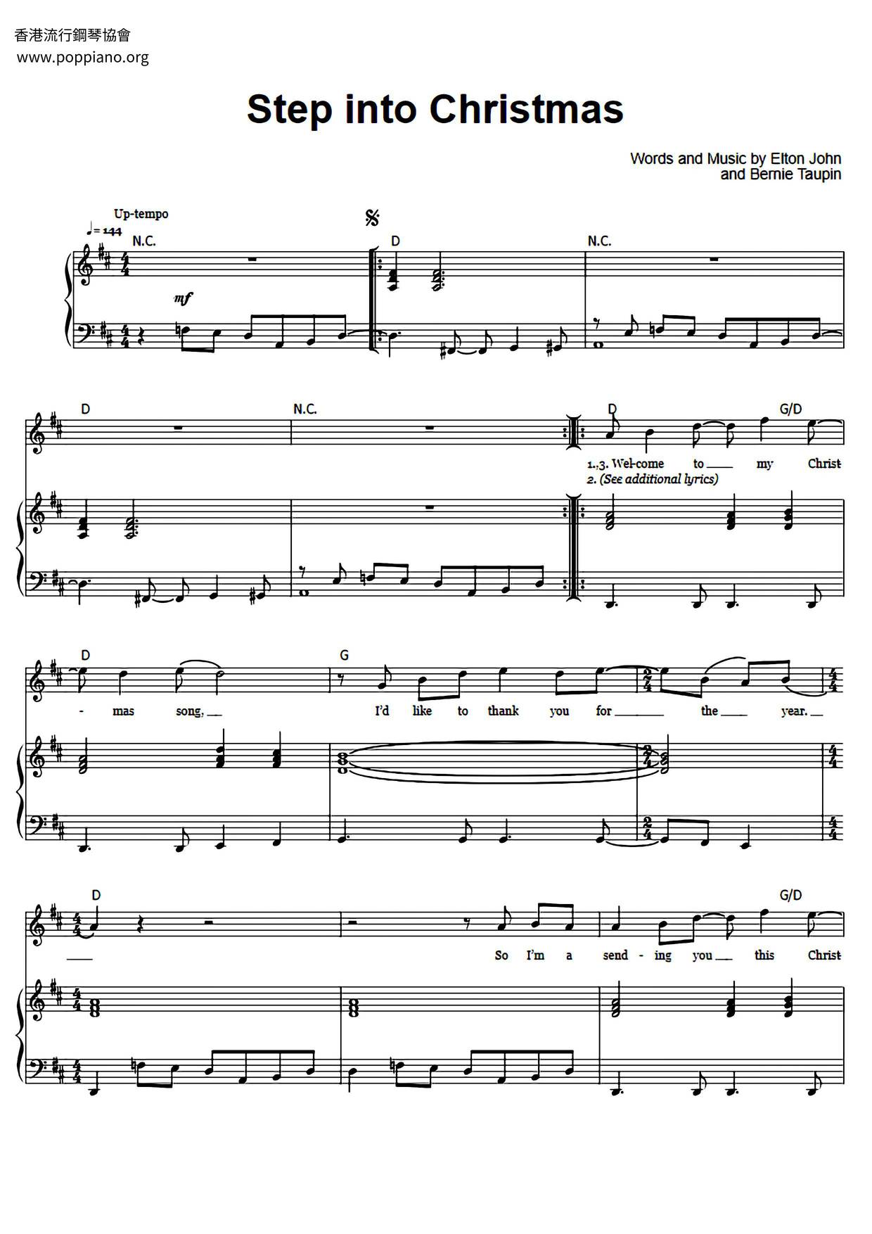 Elton JohnStep Into Christmas Sheet Music pdf, Free Score Download ★ Steps Into Christmas