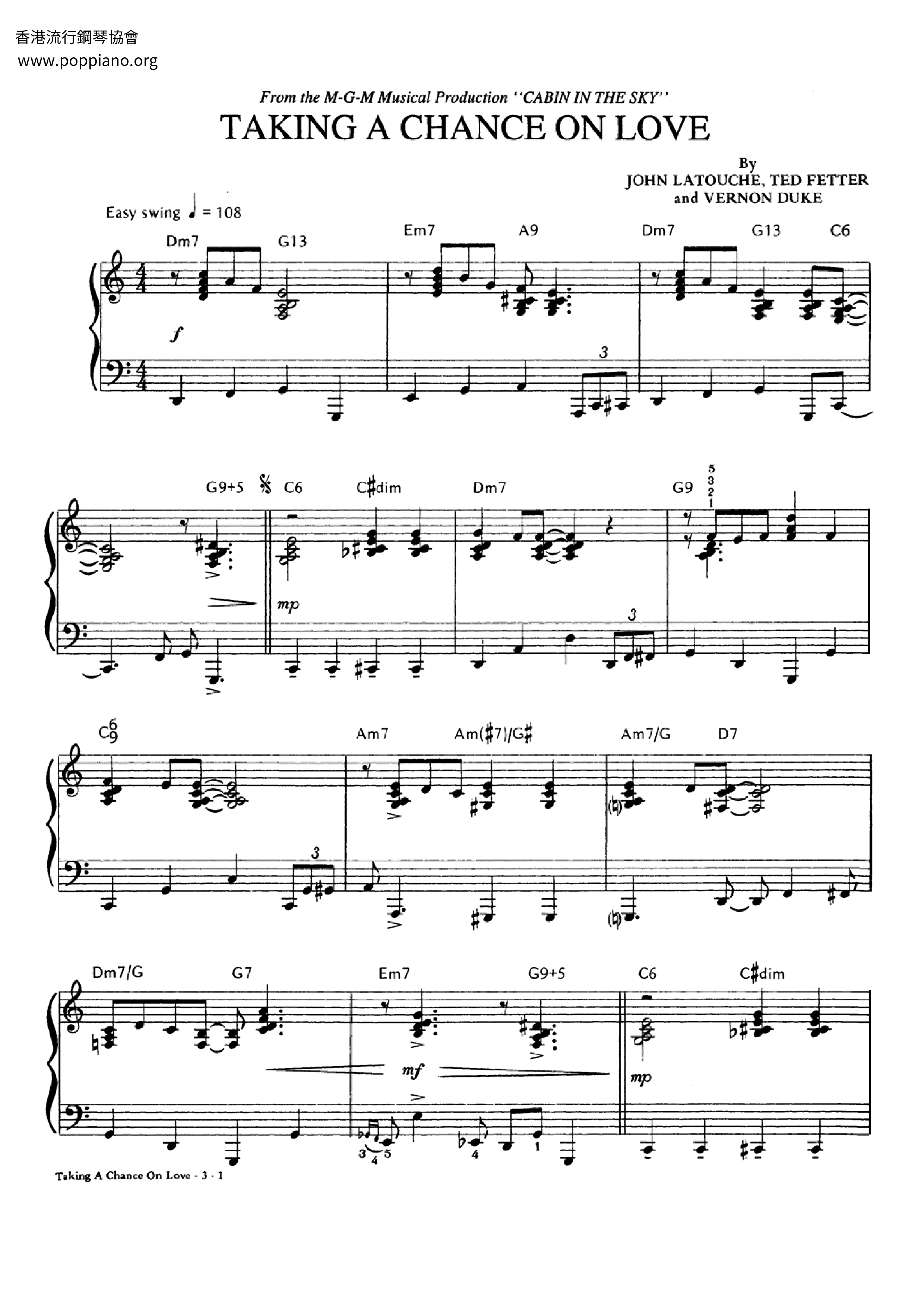 Vernon duke taking a chance on love pdf 
