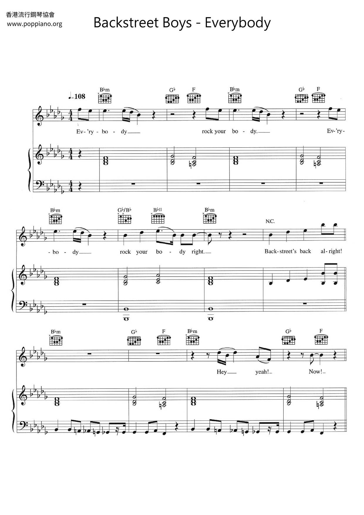 Backstreet Boys Everybody Sheet Music Pdf バックストリート ボーイズ Free Score Download