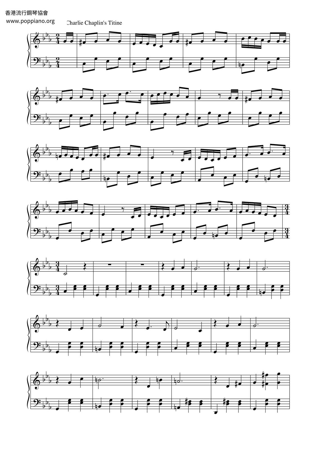 Charlie Chaplin-Titine Sheet Music pdf, - Free Score Download ★
