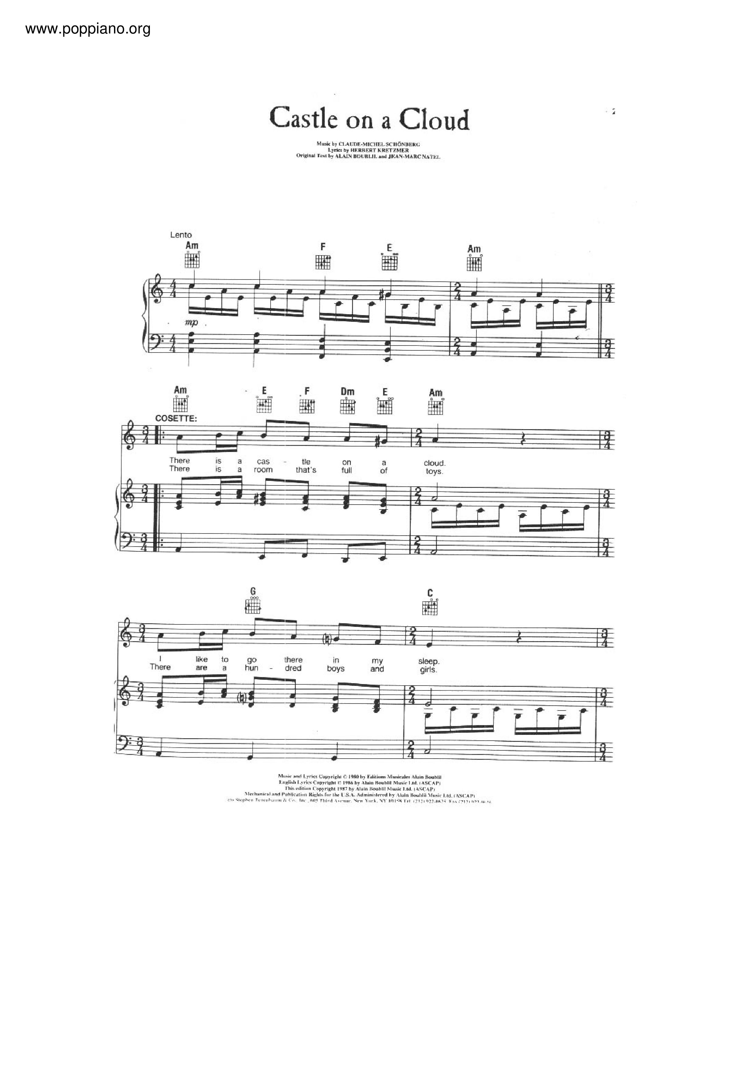 Les Miserables Castle On A Cloud Sheet Music Pdf レ ミゼラブル Free Score Download Les Miserables Castle On A Cloud Sheet Music Pdf レ ミゼラブル Free Score Download