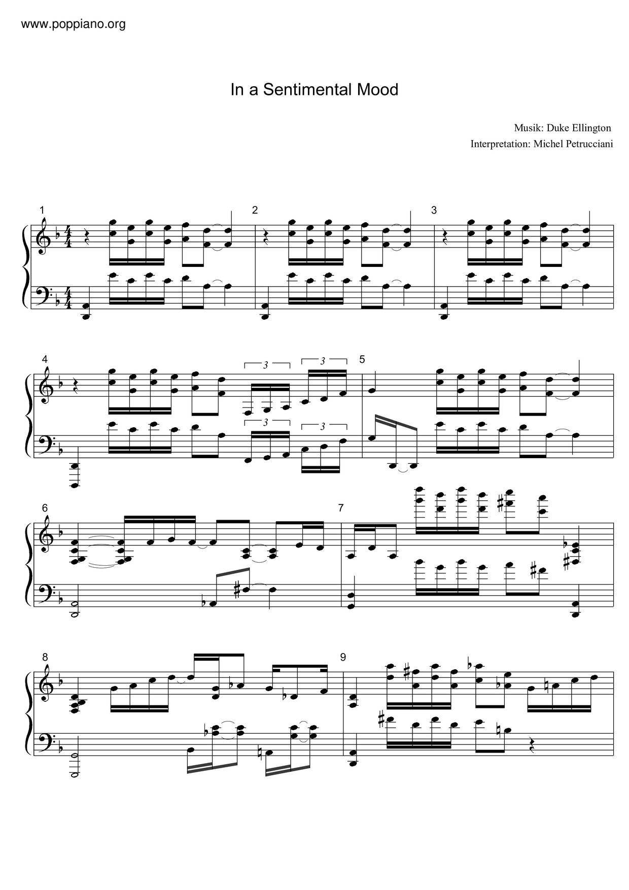 In Sentimental Mood Sheet Music