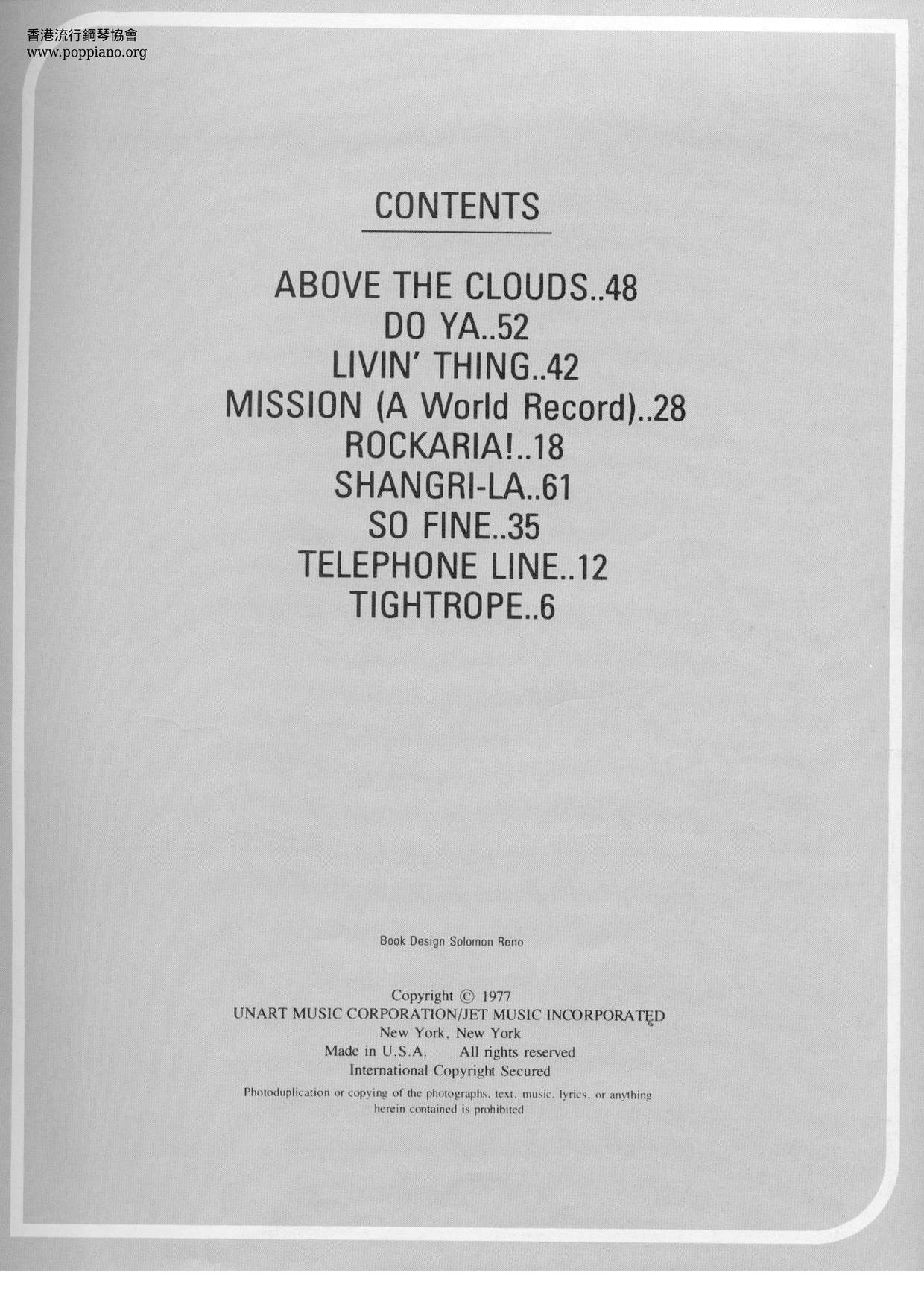 Electric Light OrchestraA New World Record 47 Pages Sheet Music pdf