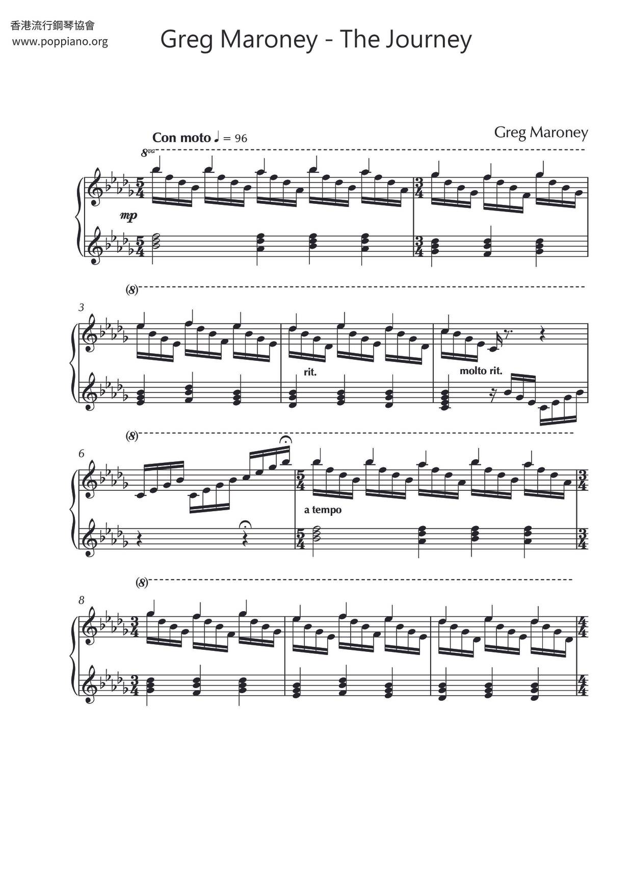 Greg Maroney The Journey Sheet Music Pdf Free Score Download