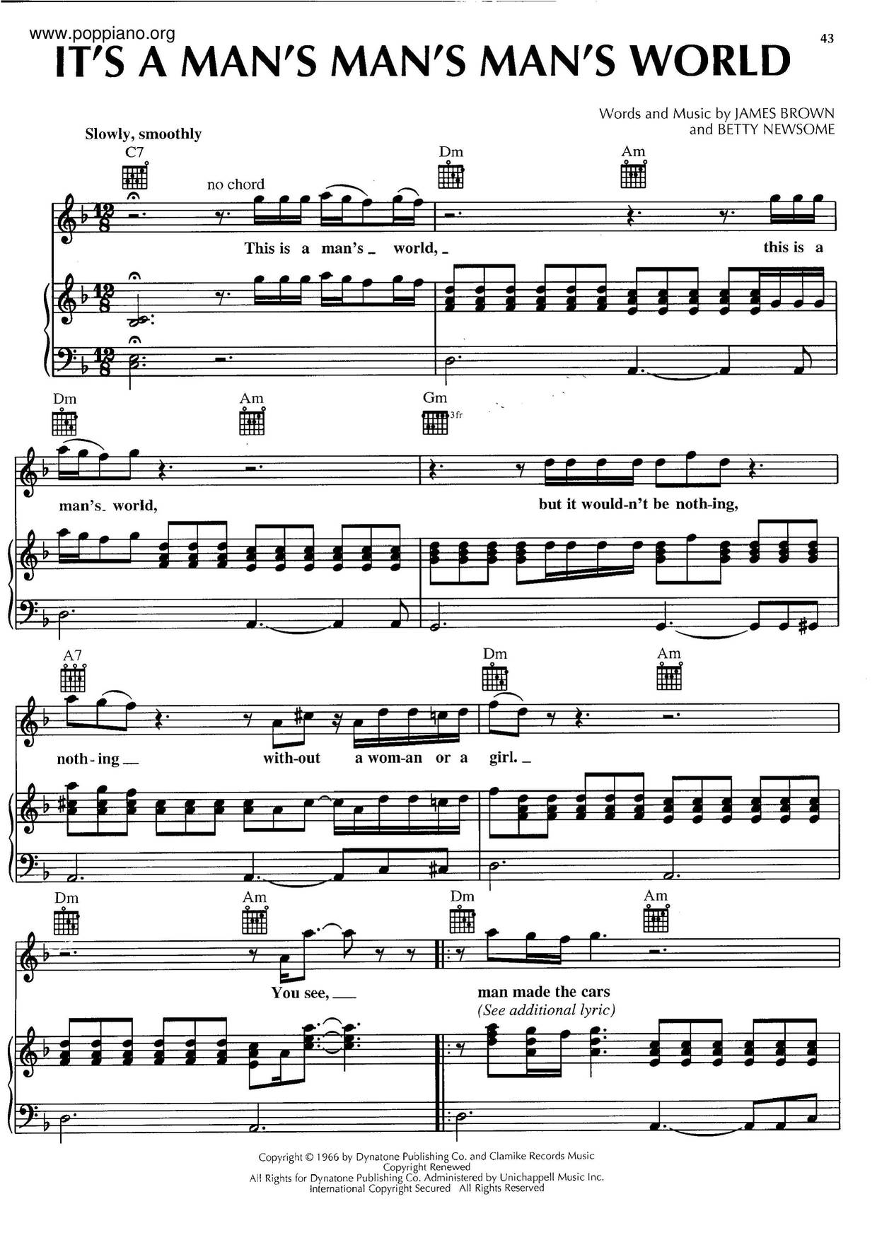 James brown it s a man s man s man s world sheet music pdf free