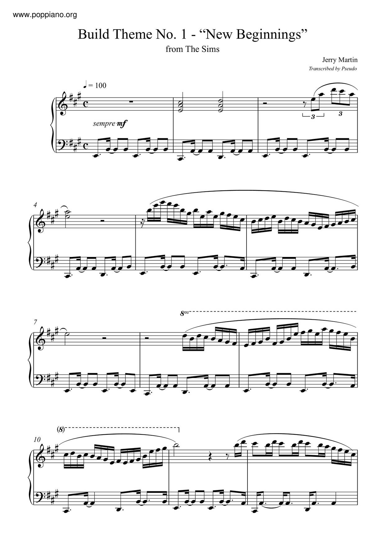 Jerry MartinNew Beginnings Sheet Music pdf, Free Score Download ★