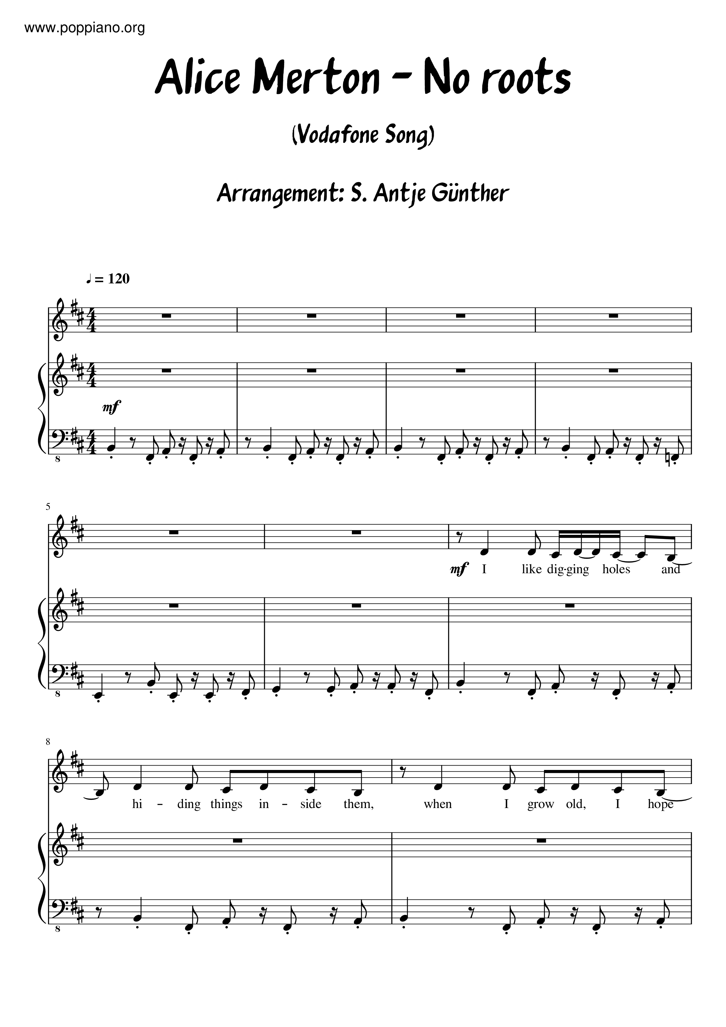 Alice Merton-No Roots Sheet Music pdf, - Free Score Download ★