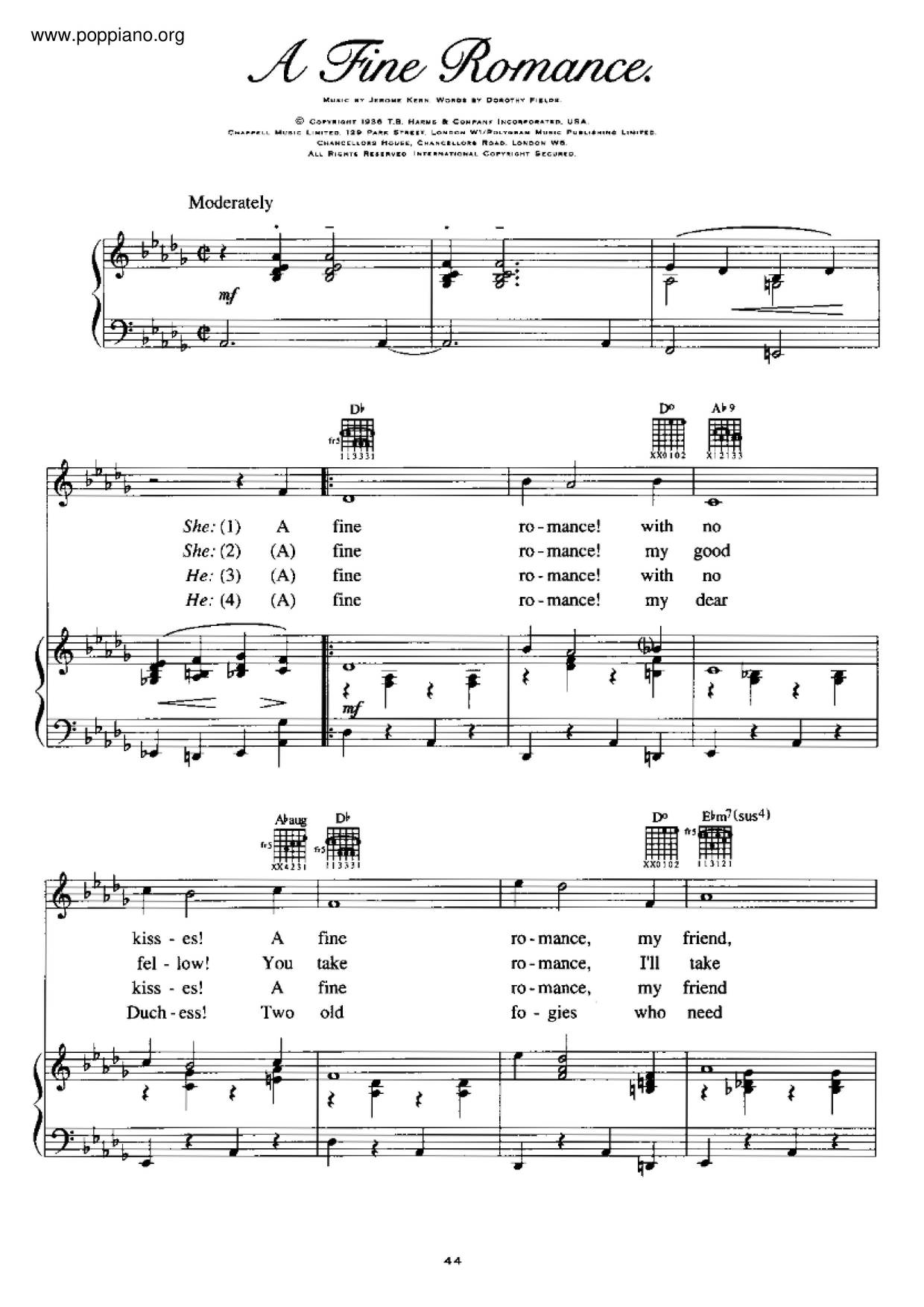 Marilyn MonroeA Fine Romance Sheet Music pdf, Free Score Download ★