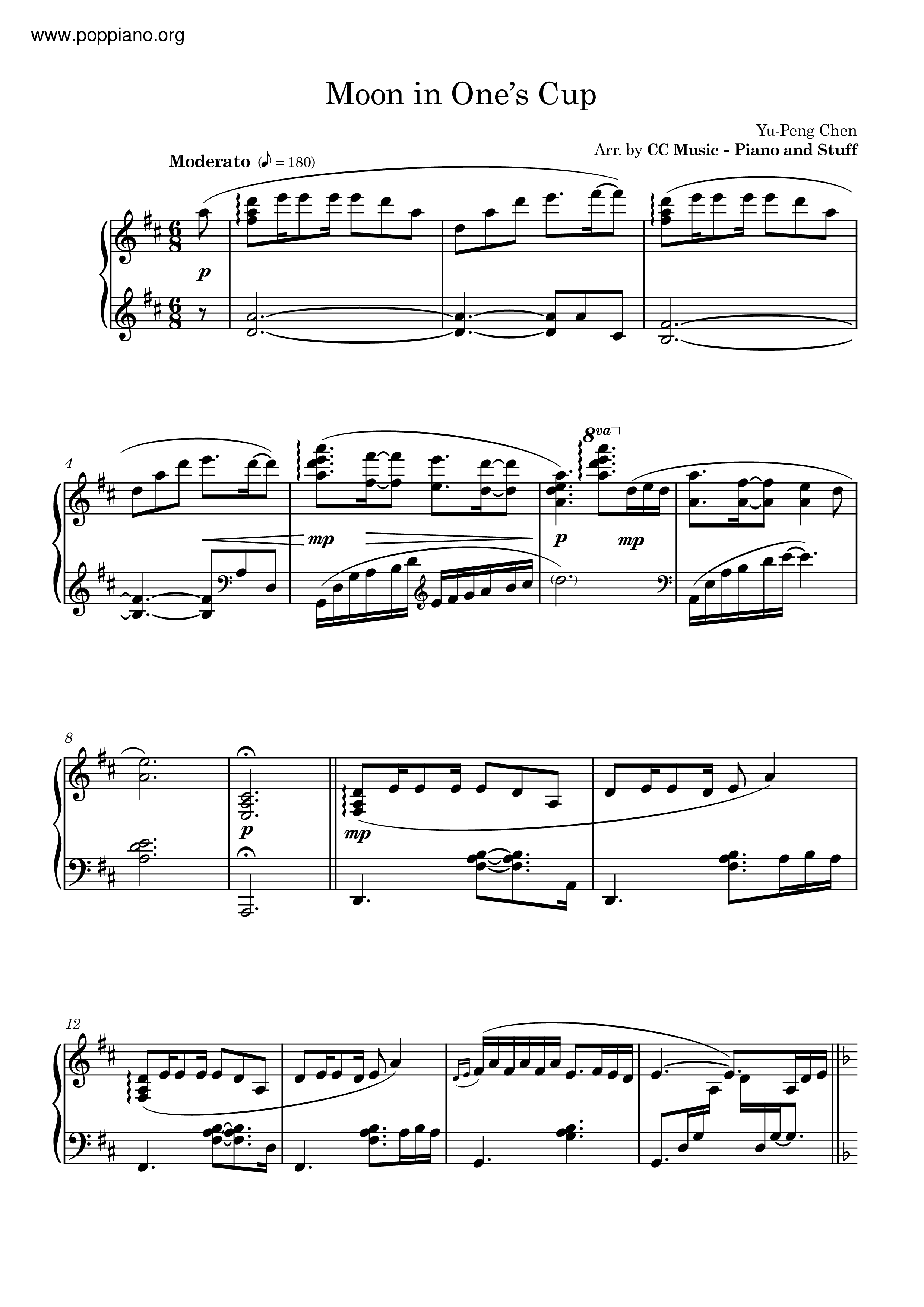YuPeng ChenMoon In One's Cup Sheet Music pdf, Free Score Download ★