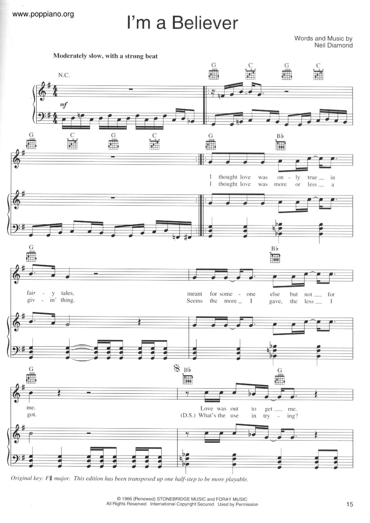 Shrek - I'm A Believer琴譜