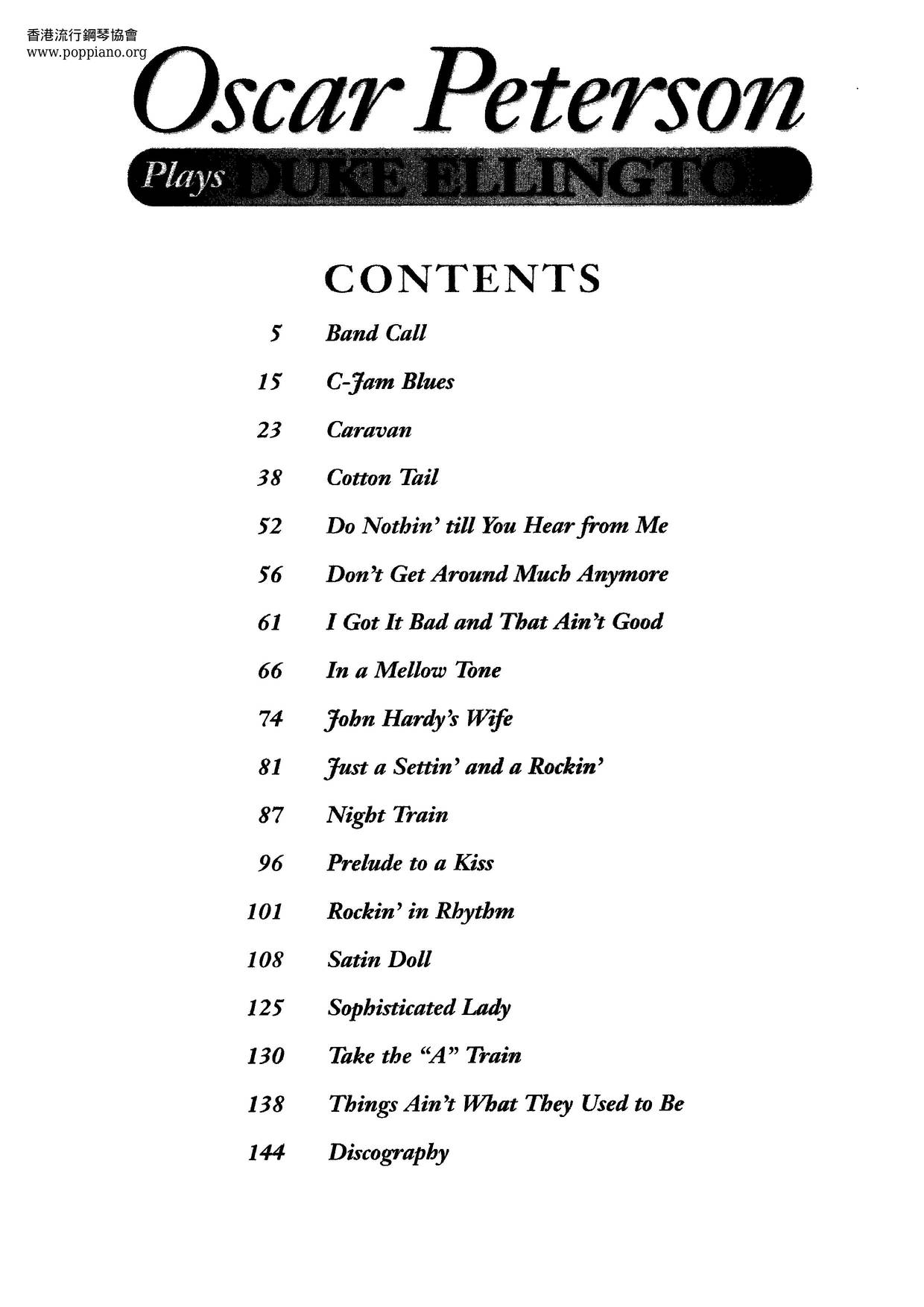 Oscar Peterson Plays Duke Ellington 145 Pages琴譜