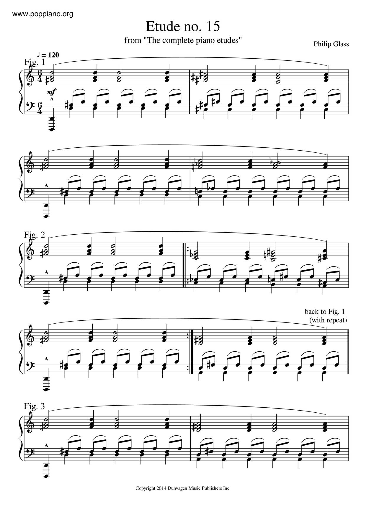 Philip GlassEtude No.15 Sheet Music pdf, Free Score Download ★
